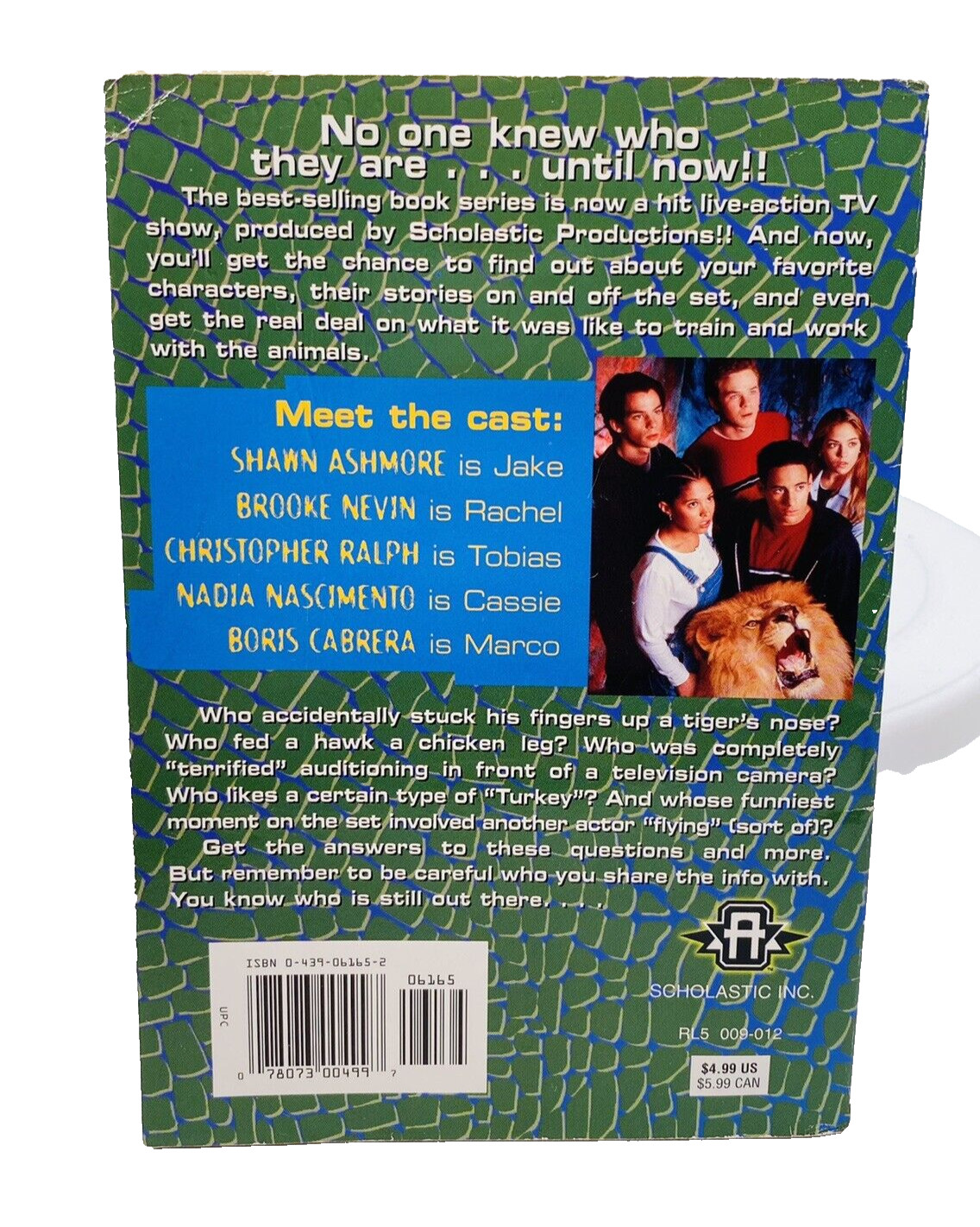 Meet The Stars Of Animorphs PB Paperback Book 1999 First Scholastic Printing
