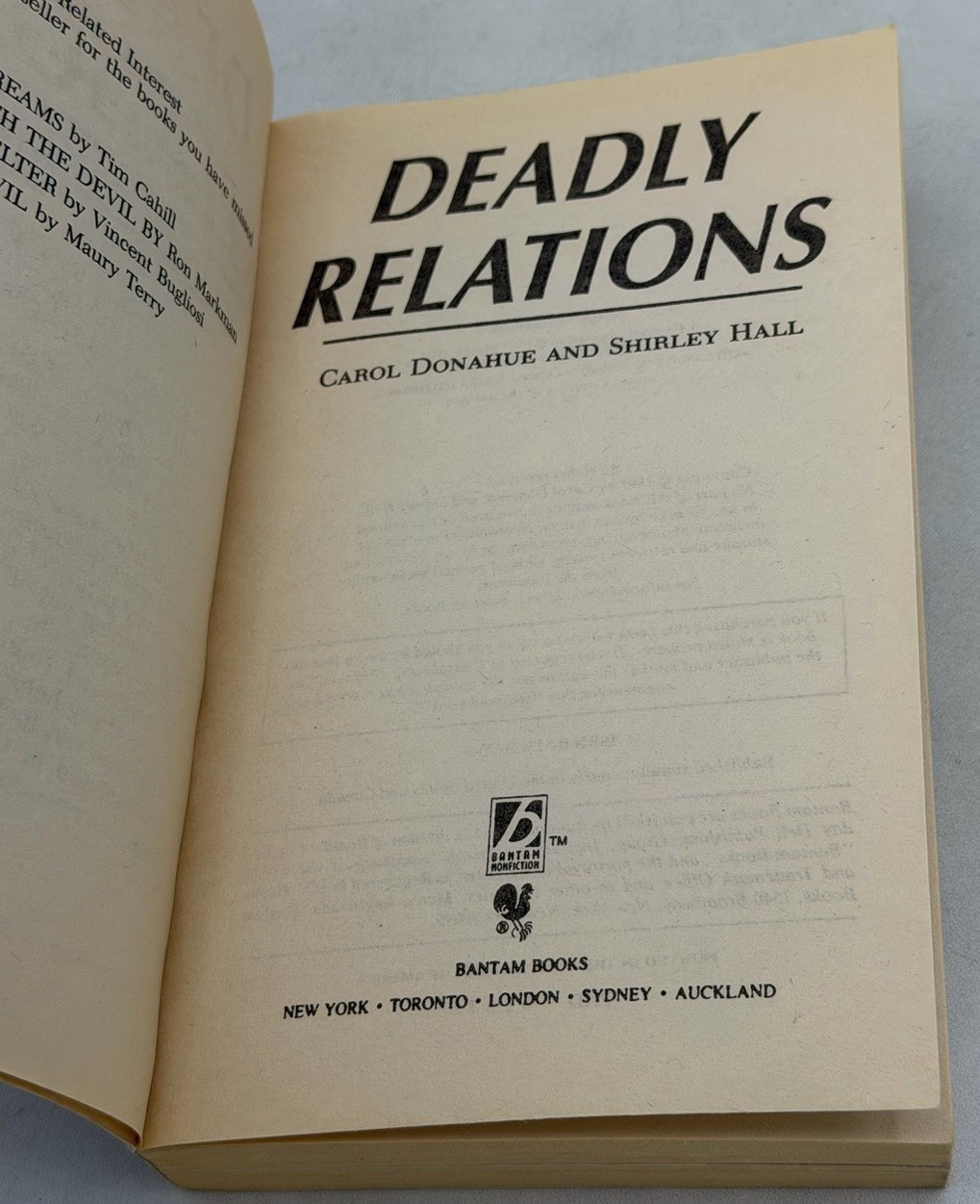 Deadly Relations by Carol Donahue (1991, Mass Market) GOOD