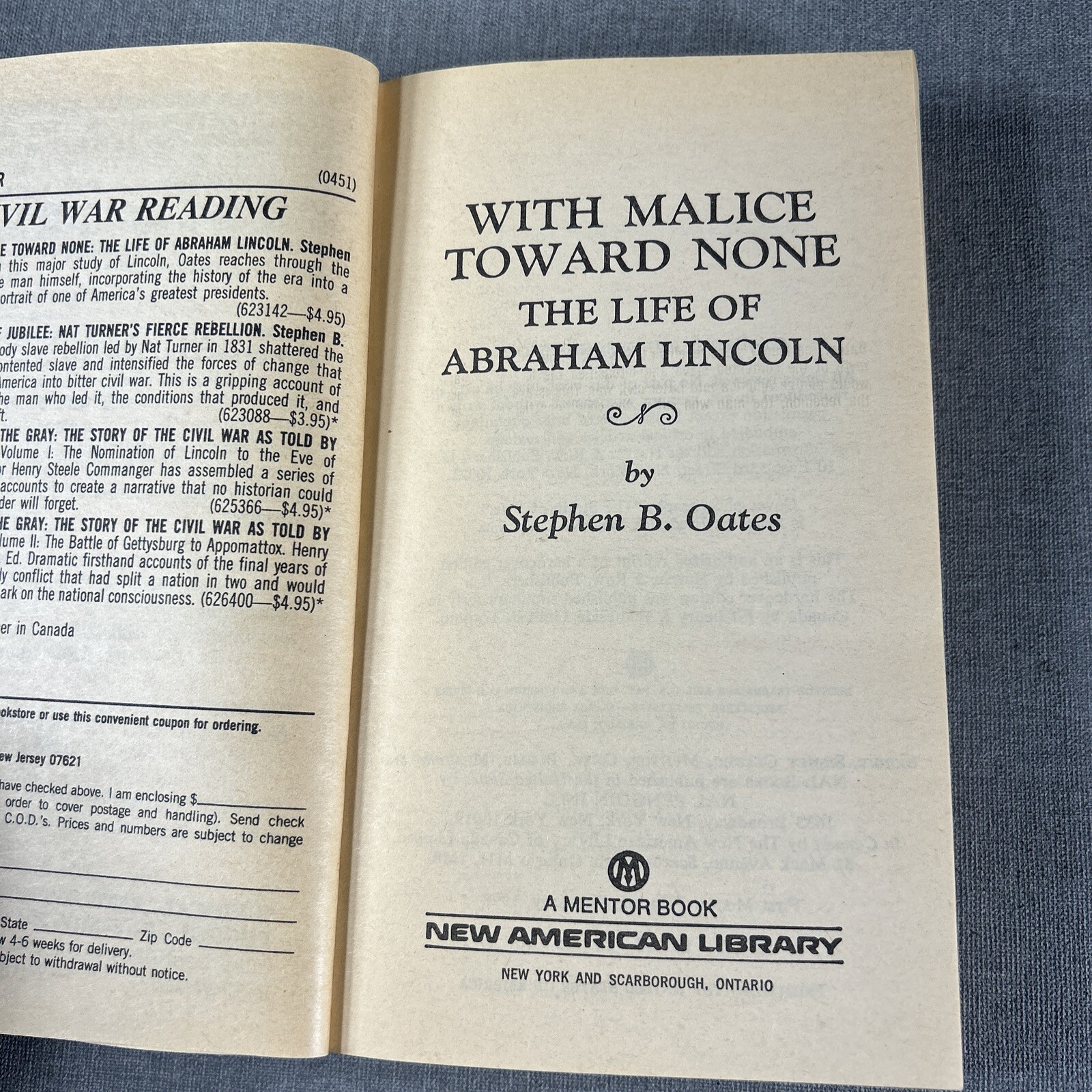 Abraham Lincoln Malice Toward by Oates ~ Stefan Lorant Jim Bishop 3