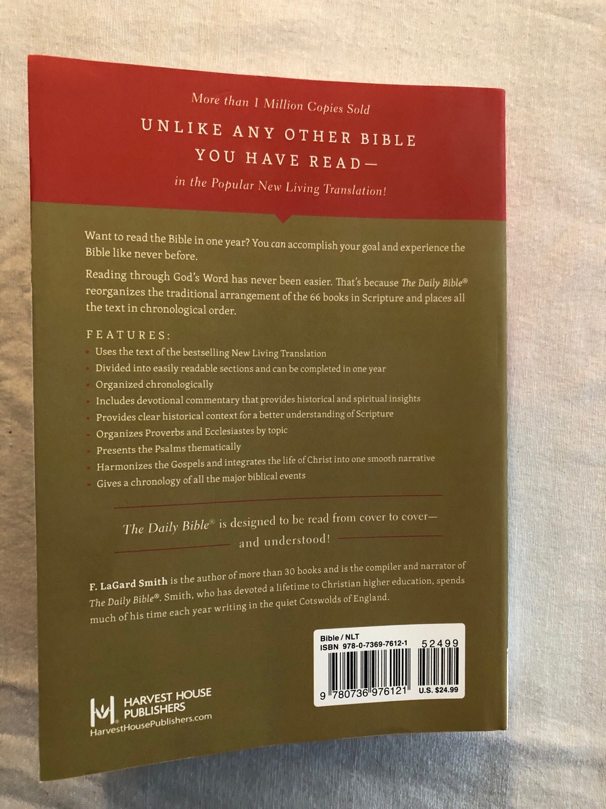 Daily Bible (NLT) by F. LaGard Smith (2015, Paperback)
