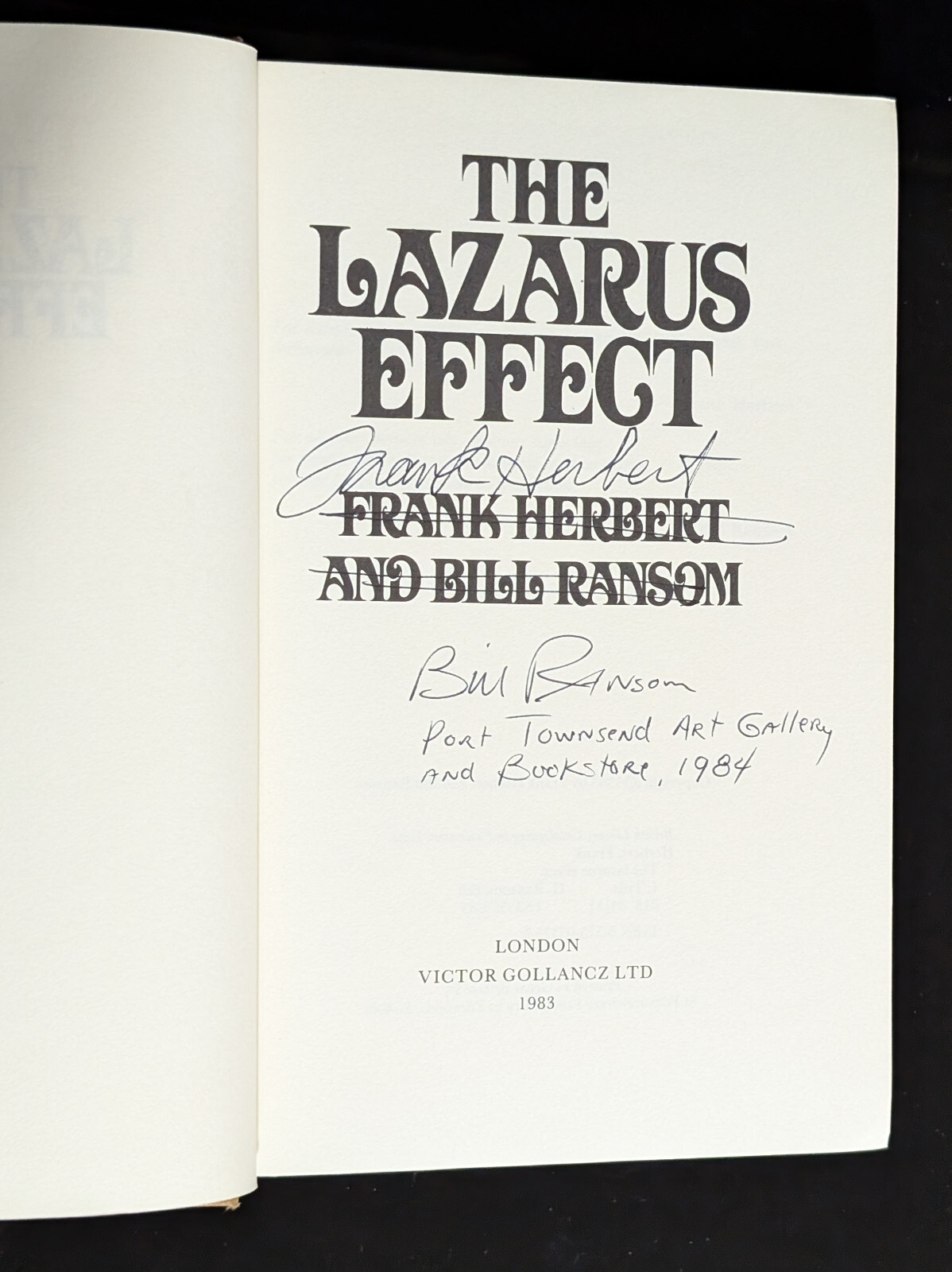 The Lazarus Effect SIGNED AUTOGRAPHED by BOTH Frank Herbert Bill Ransom RARE UK