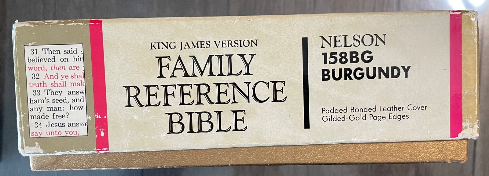 NELSON FAMILY REFERENCE BIBLE 158BG BURGUNDY GOLD EDGE PAGES RIBBON MARKER