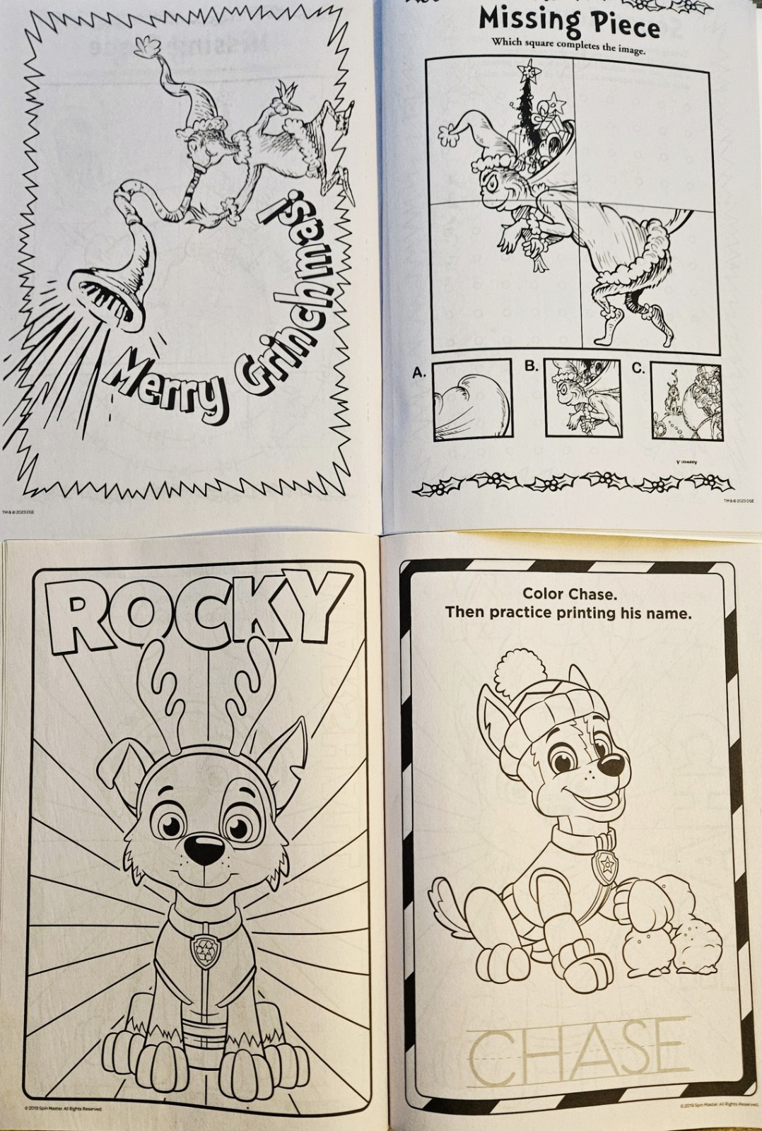 Christmas Holiday Coloring & Activity Books Lot Of 4 Popular Kid’s Characters