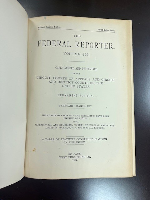 Lot of 5 Federal Reporter Antique Law Books 1900s Vols 145 148 149 152 153