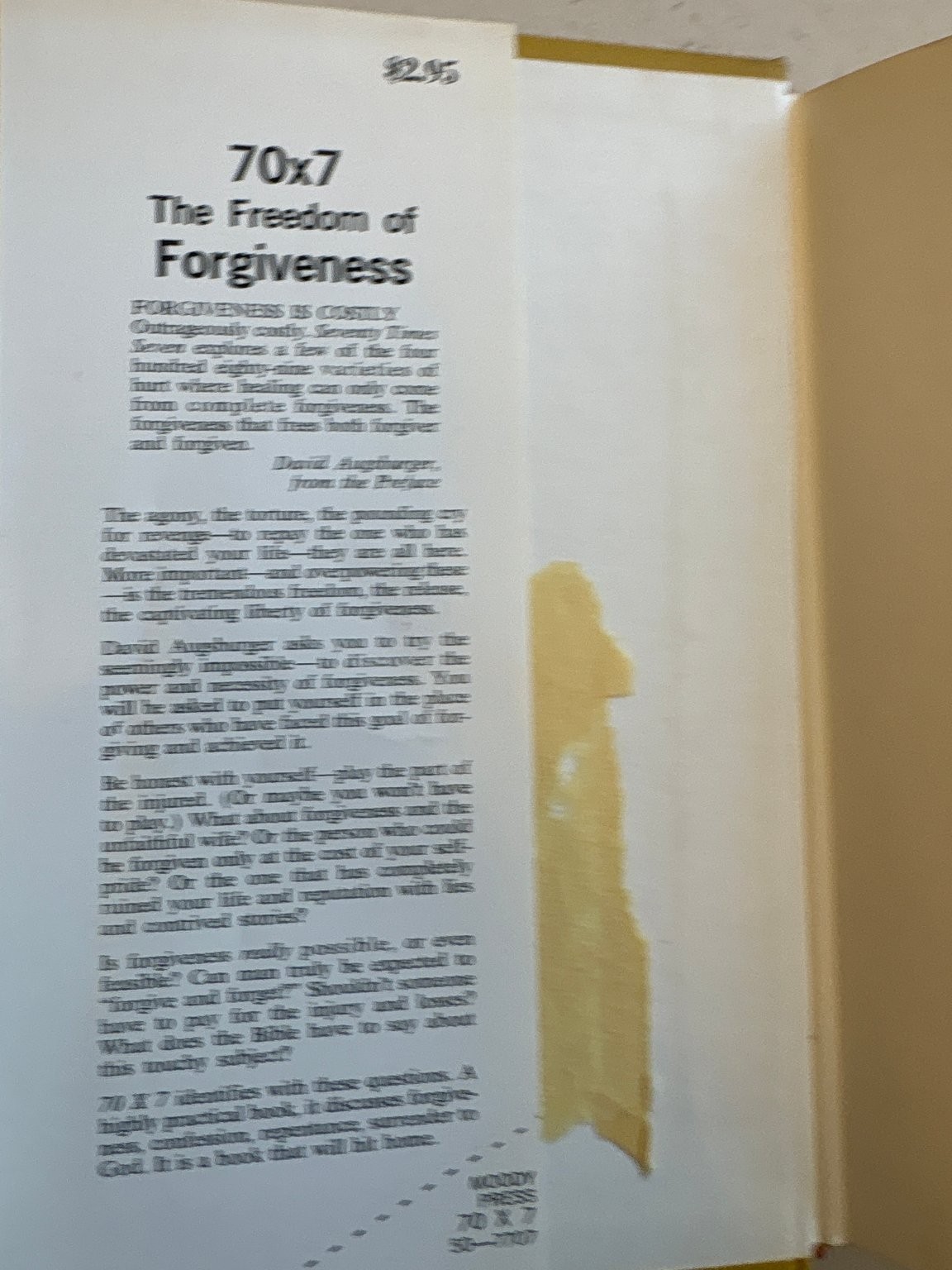 70 X 7 The Freedom of Forgiveness David Augsburger 1970 Moody Press