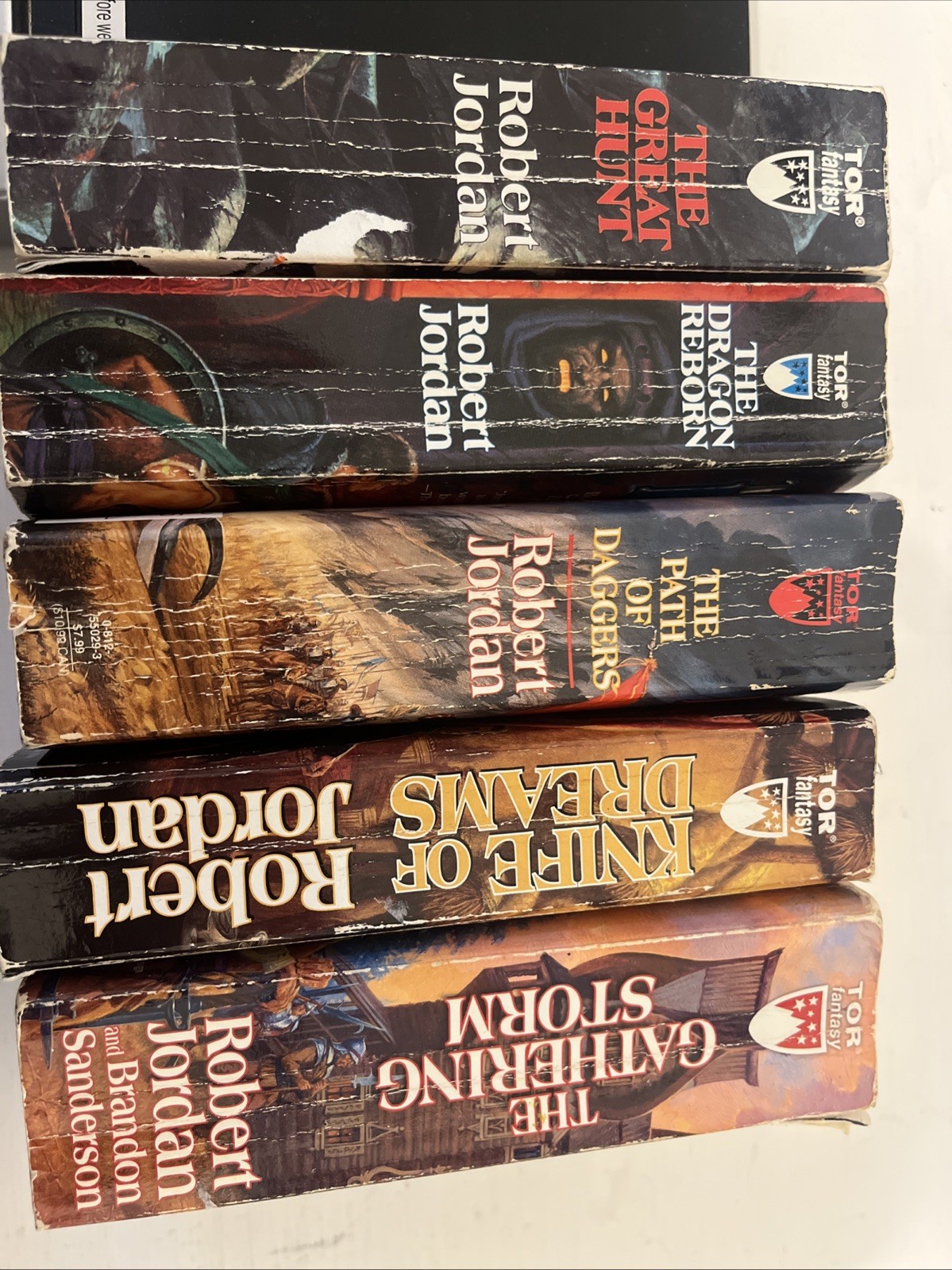 robert jordan the wheel of time paper back book lot #2,#3,#8,#11,# 12