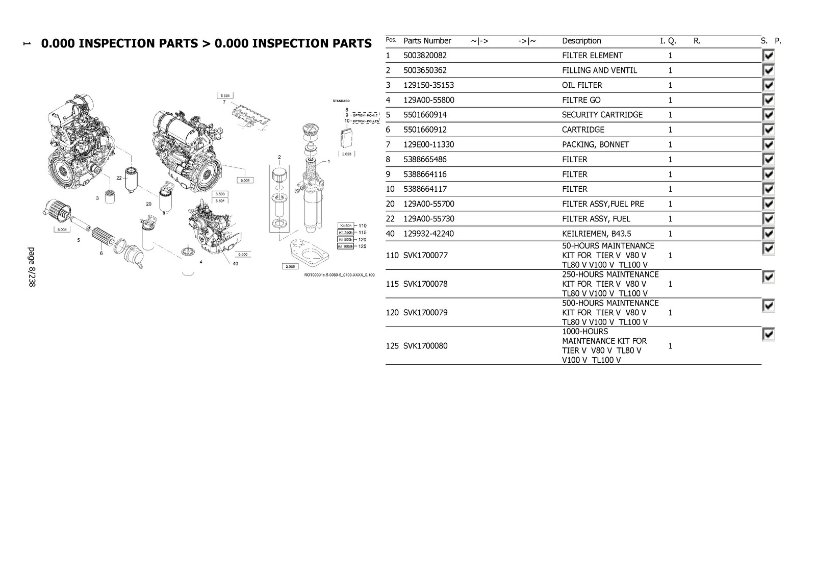 YANMAR V100 Wheel Loader Parts Catalog Manual SN YCG0V10000500103 Up – BINDER