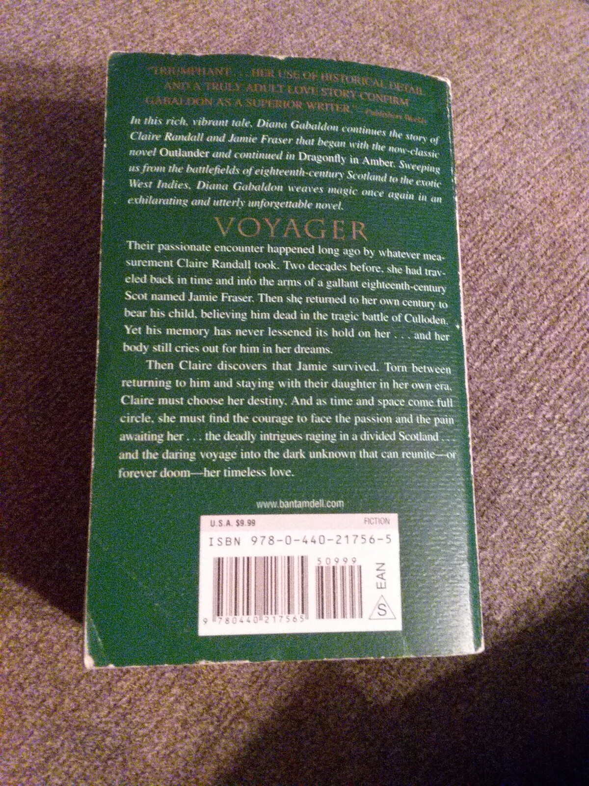 Outlander Ser.: Voyager : A Novel by Diana Gabaldon (1994, Mass Market, Revised