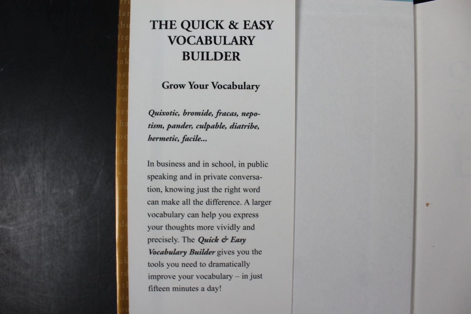 Quick & Easy Vocabulary Builder 1998 First Printing RHR Press Reference Book VG
