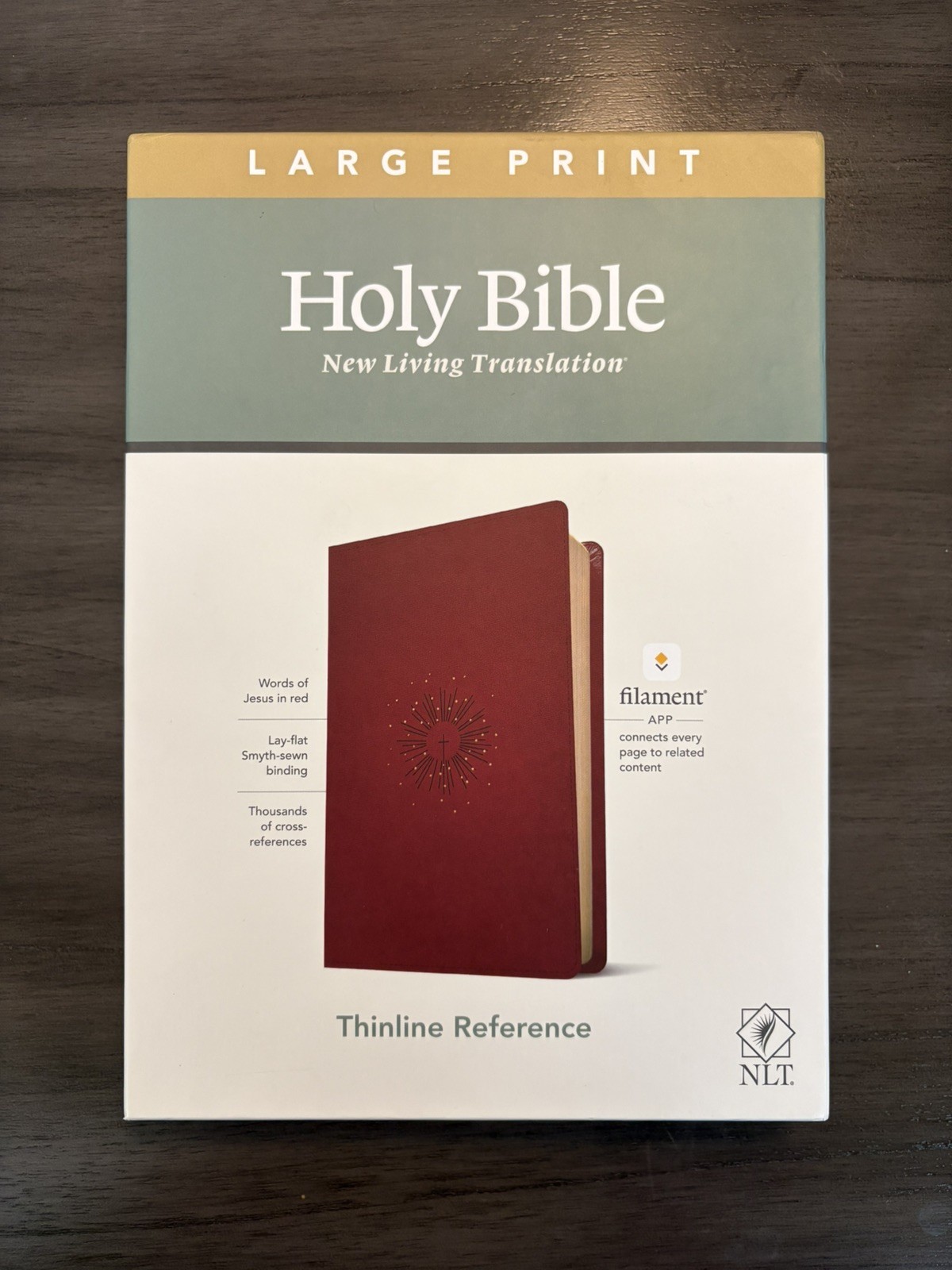 NLT Large Print Filament Thinline Reference Holy Bible Tyndale – Cranberry