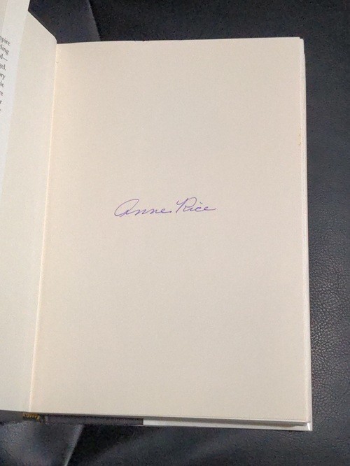 Signed Anne Rice The Vampire Armand Vampire Chronicles Hardcover Near Fine