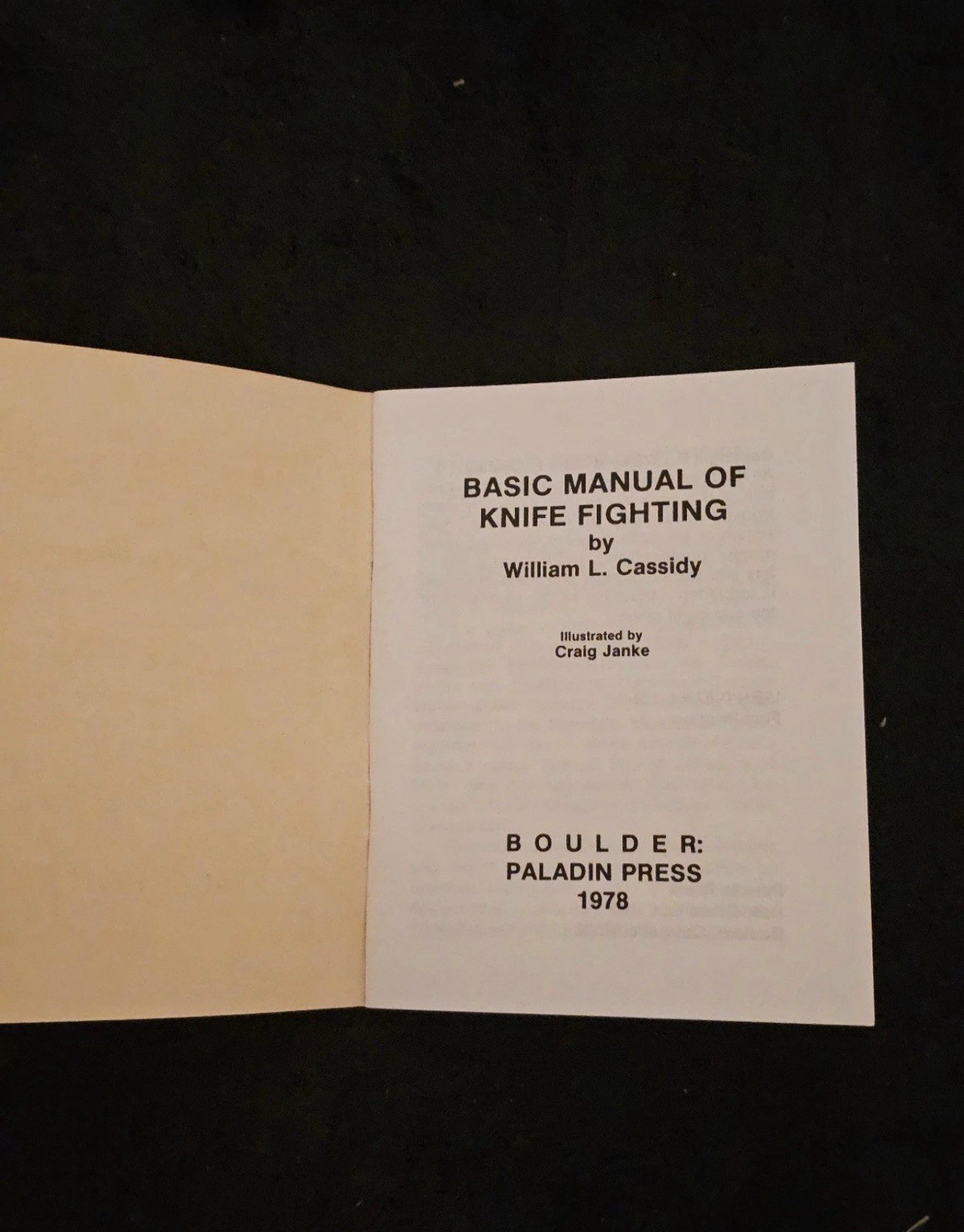 Basic Manual of Knife Fighting by William L. Cassidy (1978)