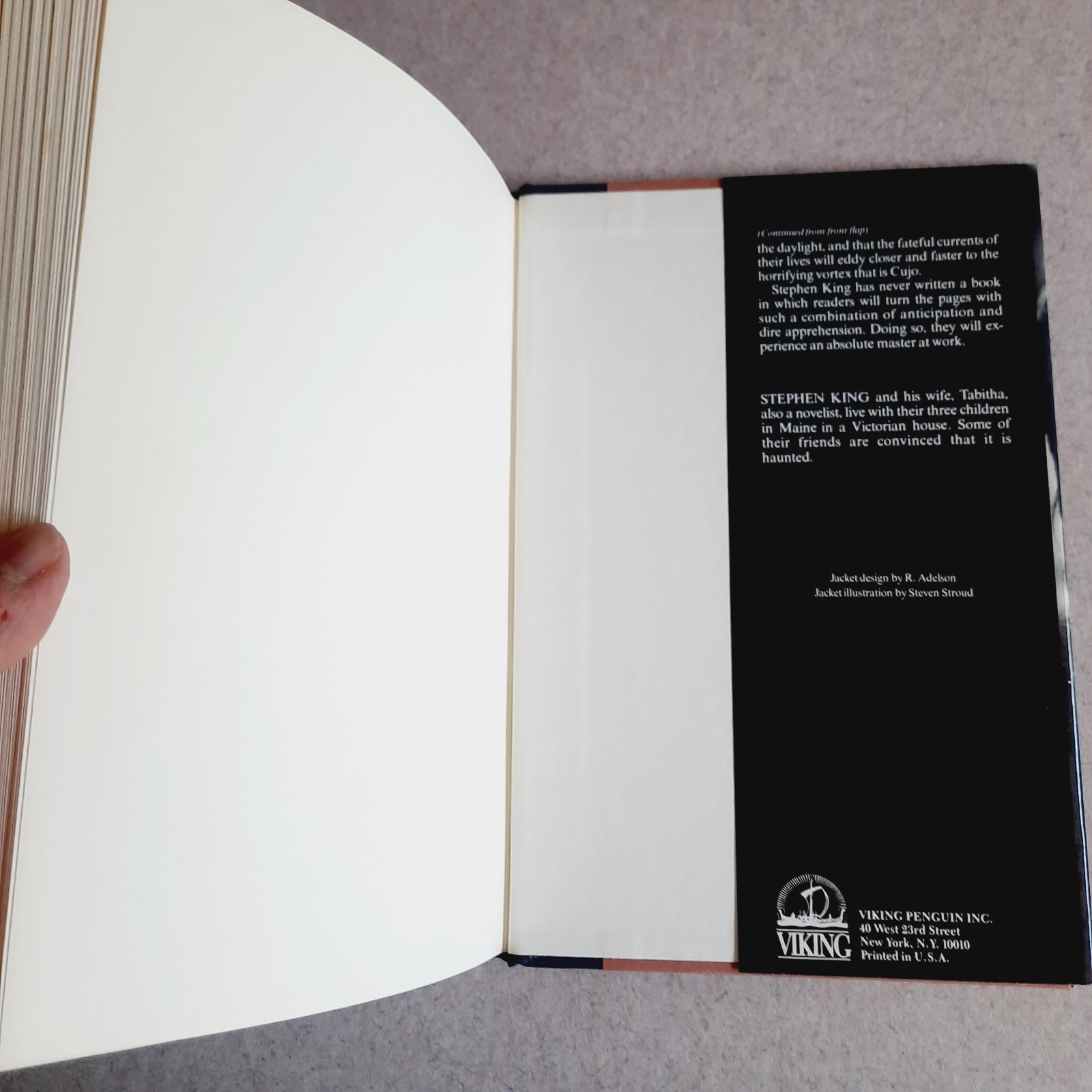 Stephen King CUJO 1981 Viking Press 1st Edition Hardcover Dust Jacket RARE