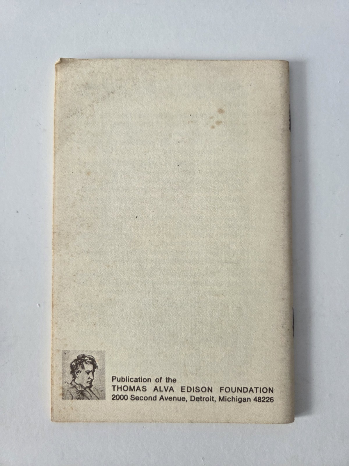 Brief Biography of Thomas Alva Edison Chapbook Pamphlet Vintage chapbook