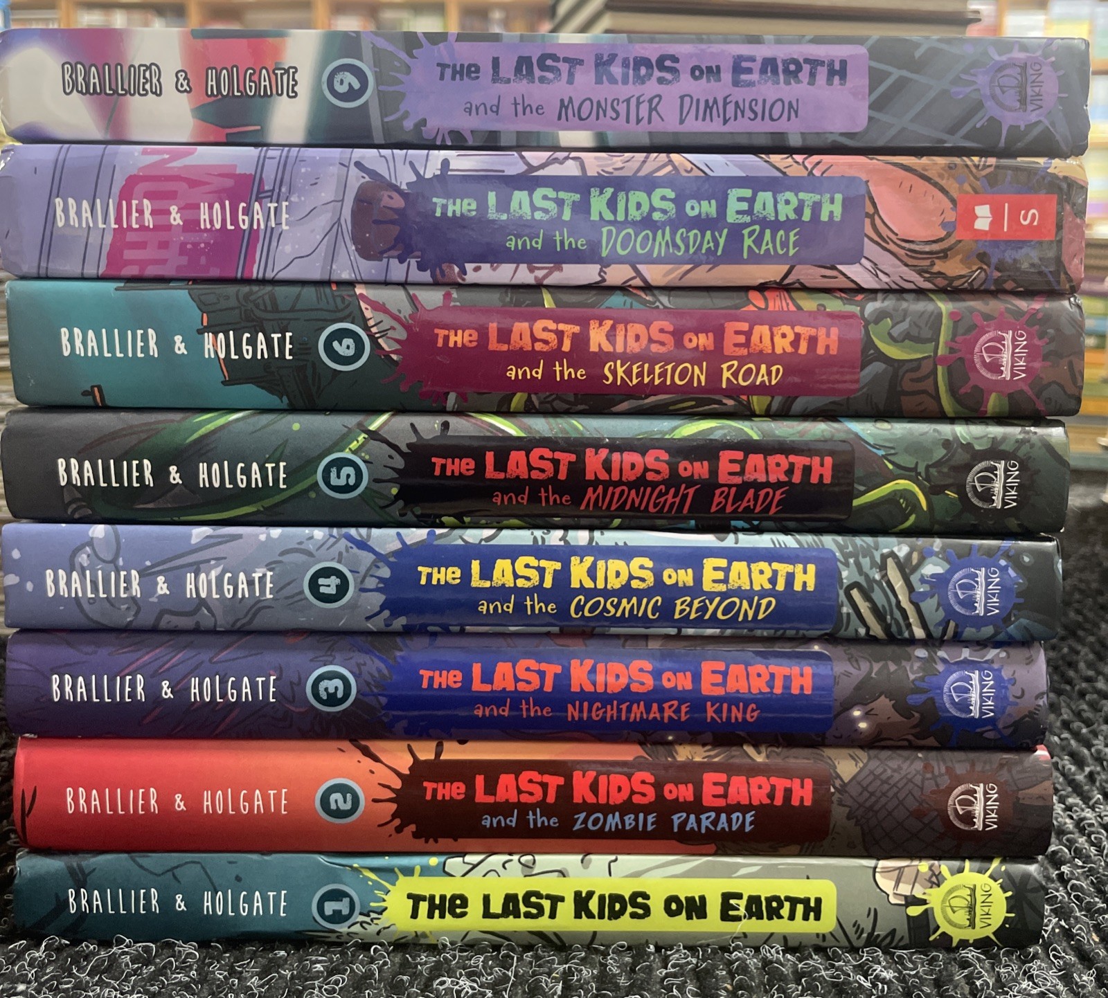 Lot of 8 The Last Kids On Earth Series Hardcover Books Brallier & Colgate