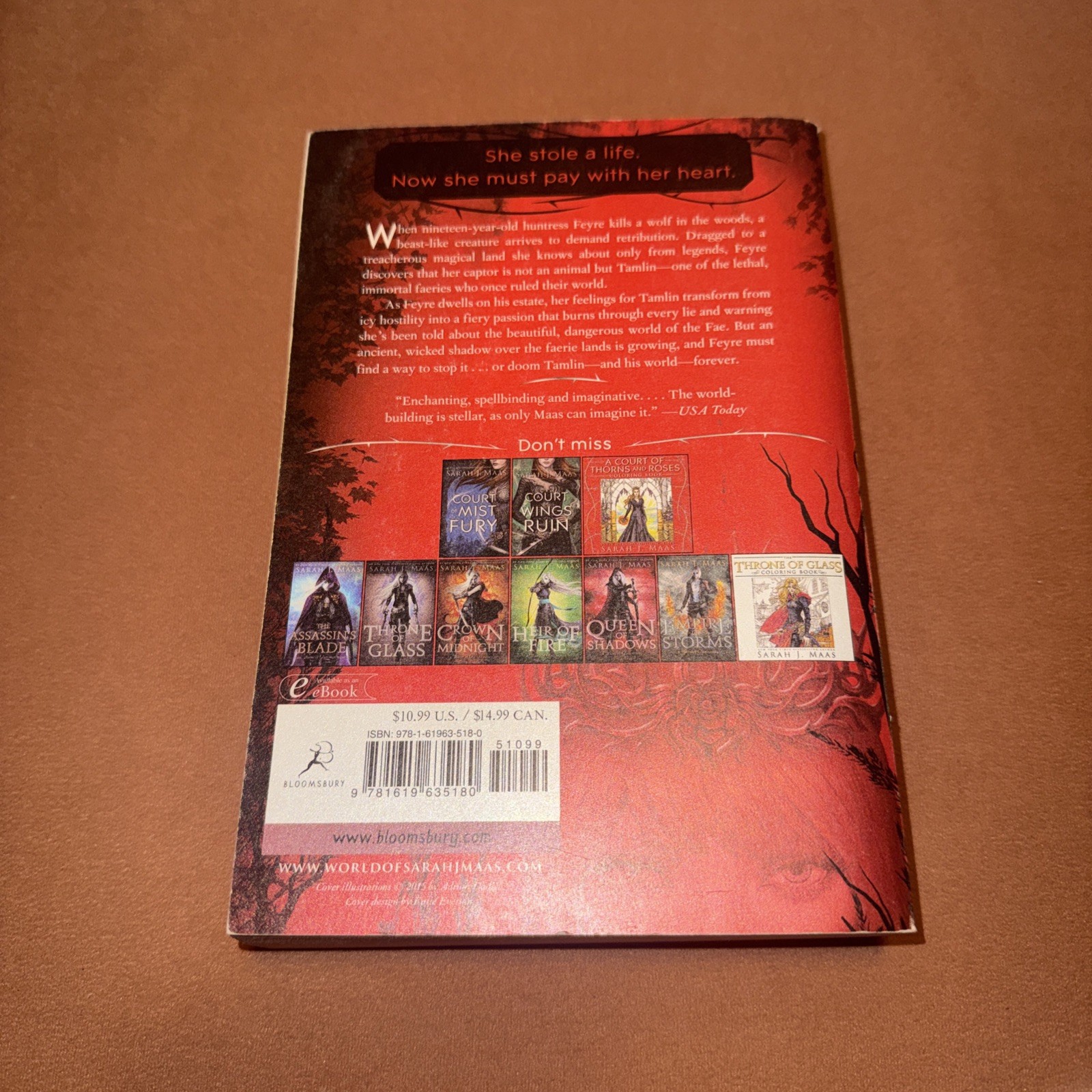 A Court Of Thorns And Roses – Sarah Maas – Out of Print Original Cover Art – PB