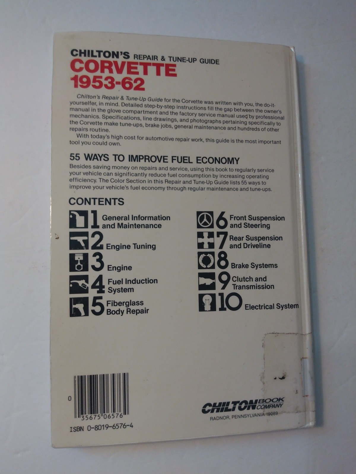 CHILTON’S 6576 CORVETTE 1953 TO 1962 – 235/265/283/327 Repair EX LIB TUNE UP