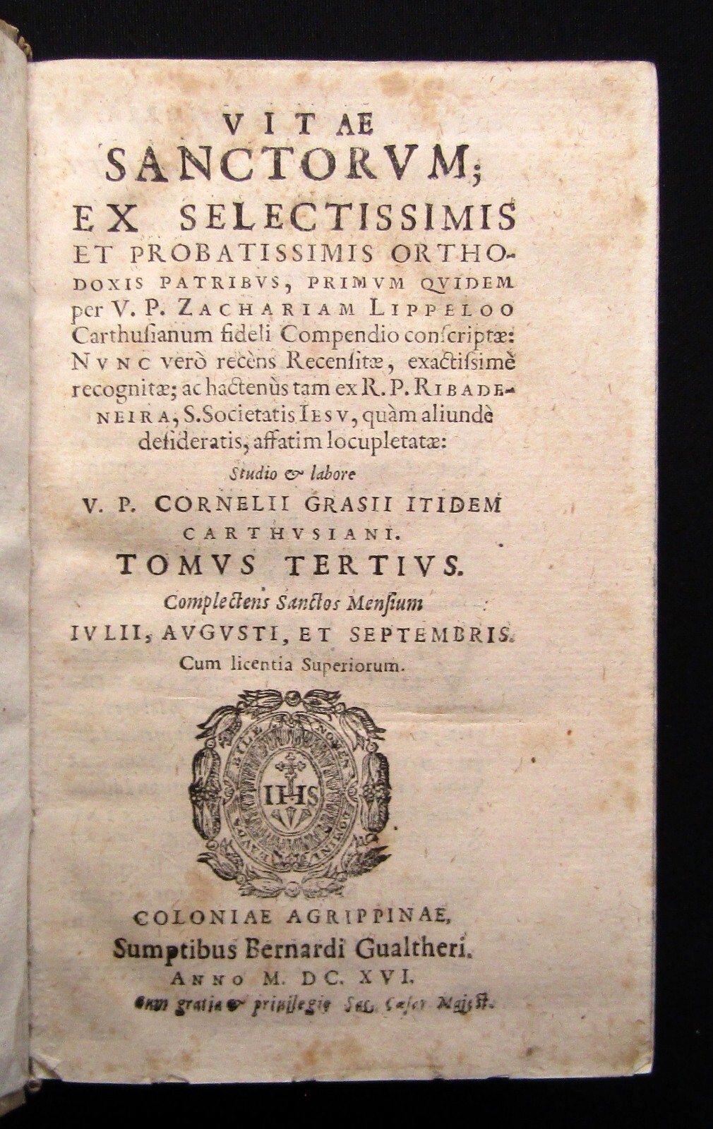 Lippeloo Zacharias Vitae Sanctorum Ex Selectissimis 1603-1603 Bd. 2-4 js
