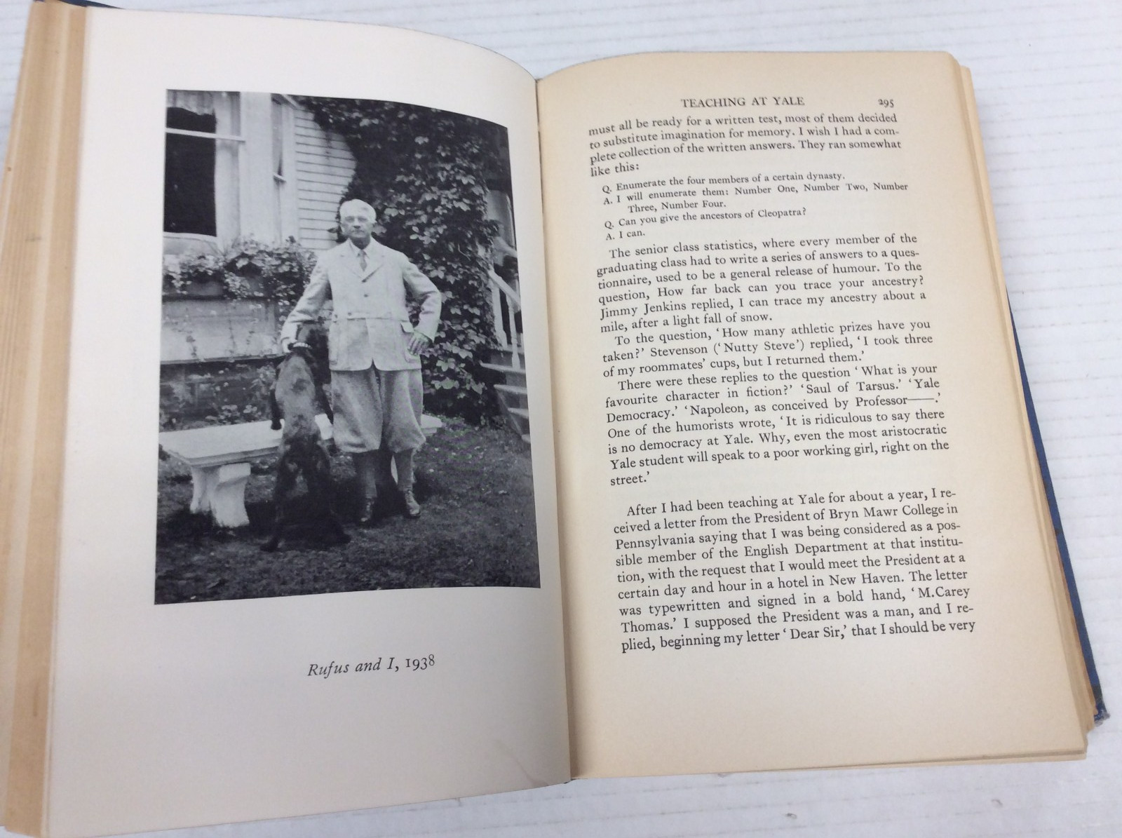 AUTOBIOGRAPHY WITH LETTERS William Lyon Phelps HC + Personal Notes 1939