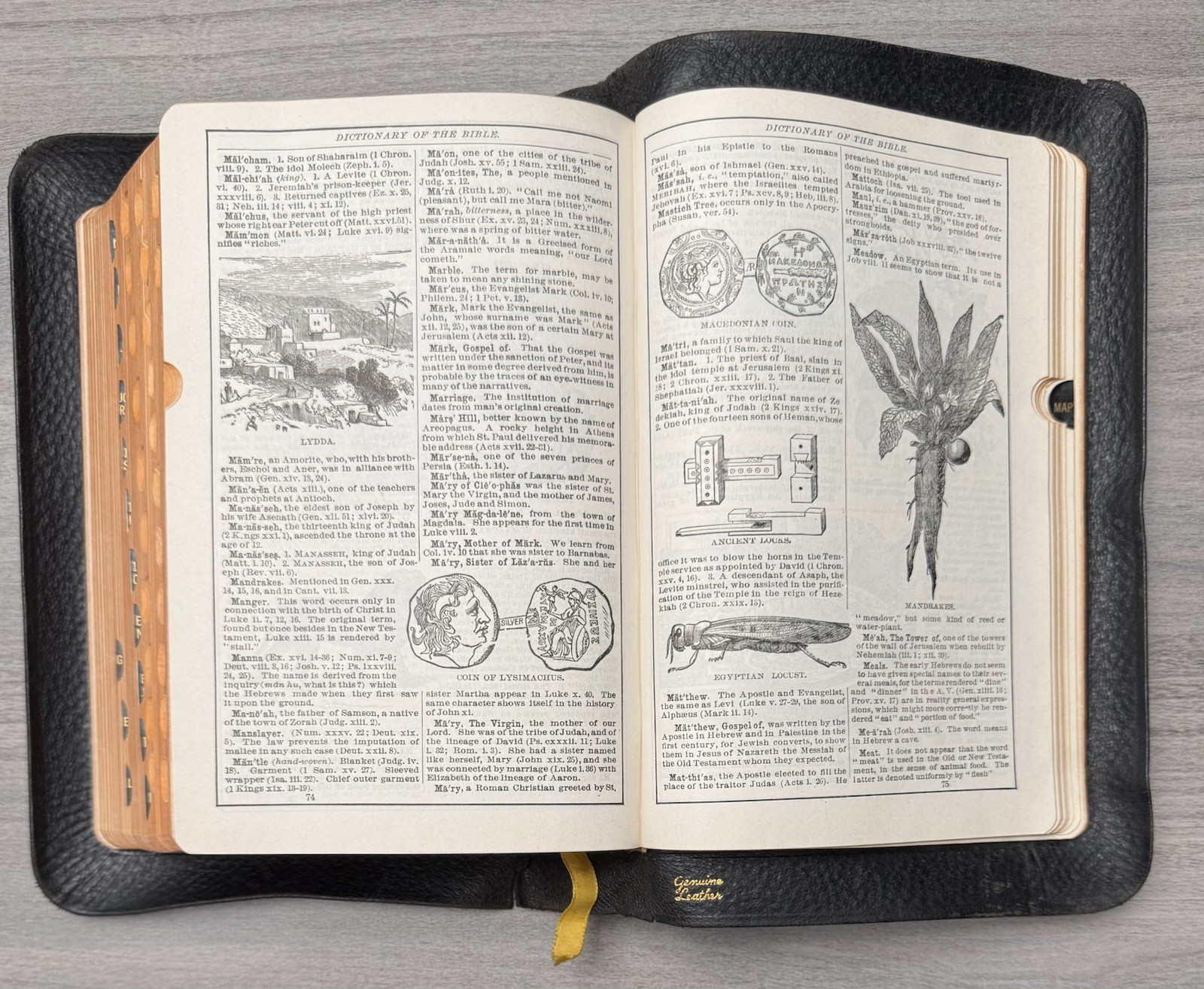 National KJV Bible 1939 Master Guide; Black GENUINE Leather; Indexed; Red Letter