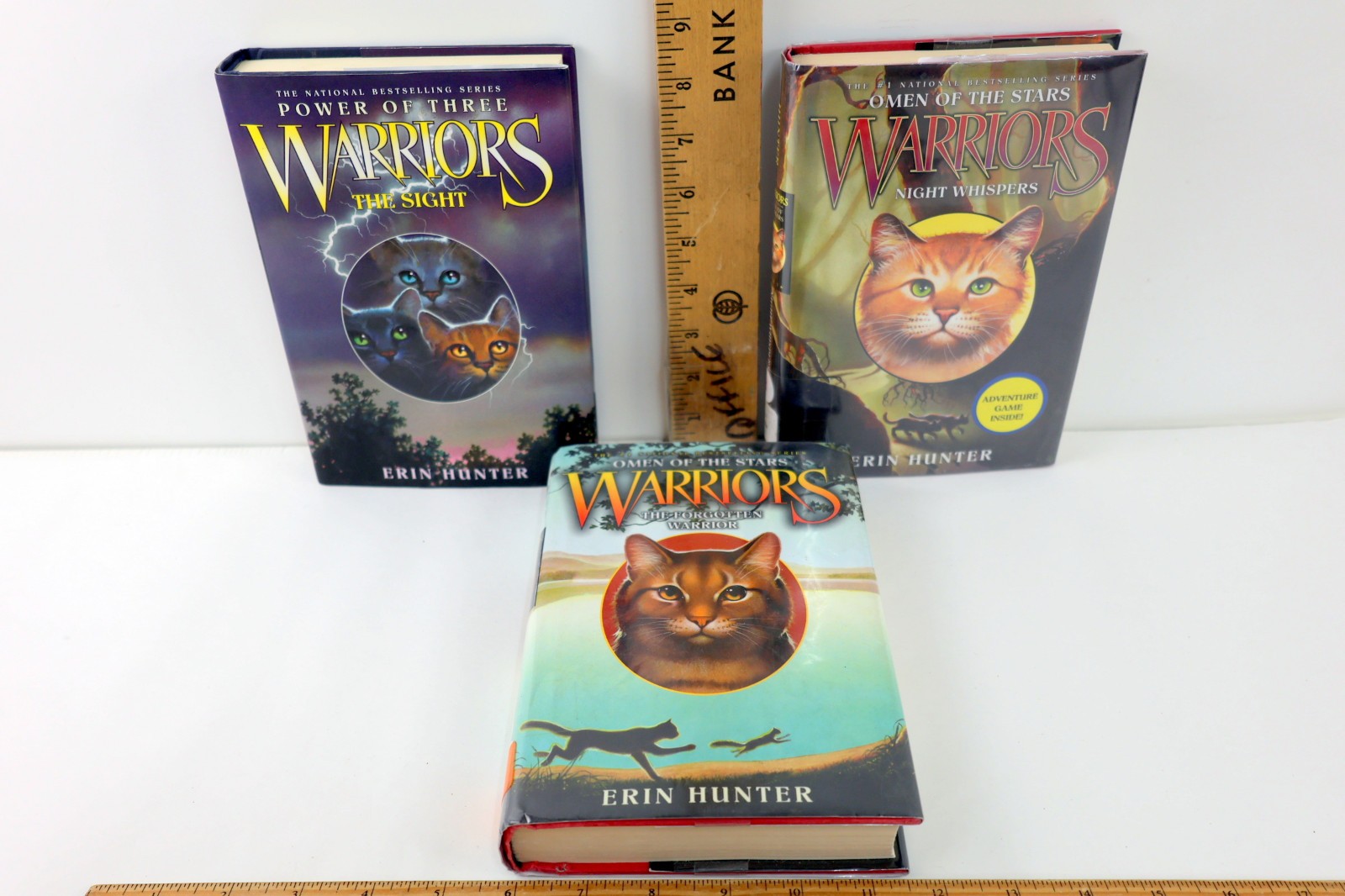 Lot x 3 Warriors 1st Edition Books by Erin Hunter HC/DJ-Power of 3,Omen of Stars