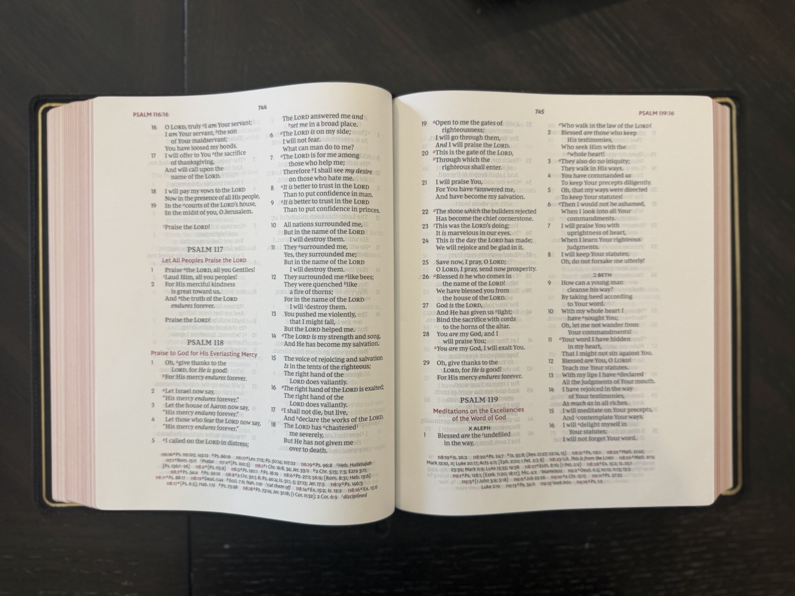 NKJV Large Print Wide Margin reference bible, Nelson Premier, Black Goatskin