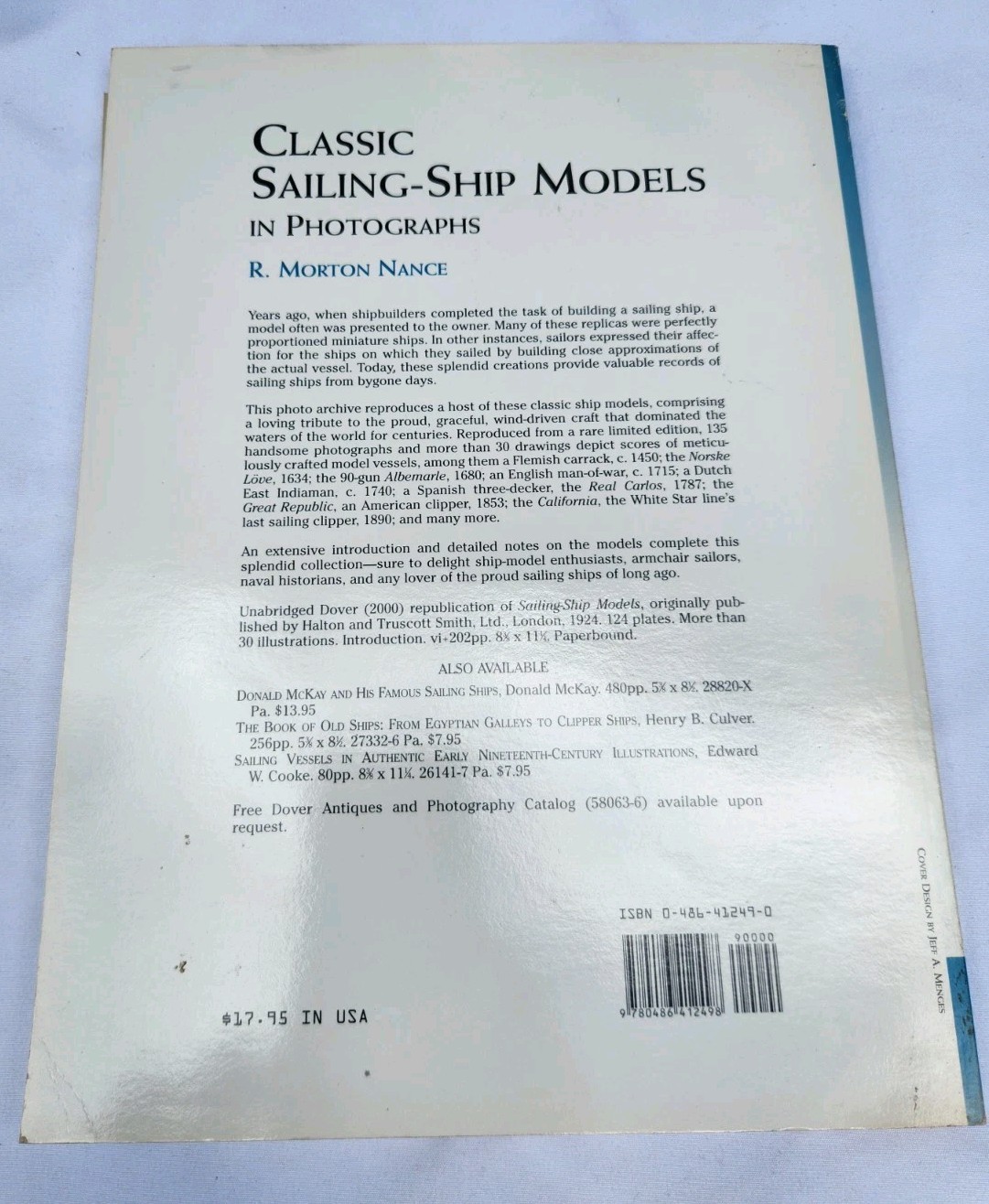 Classic Sailing-Ship Models in Photographs by R. Morton Nance