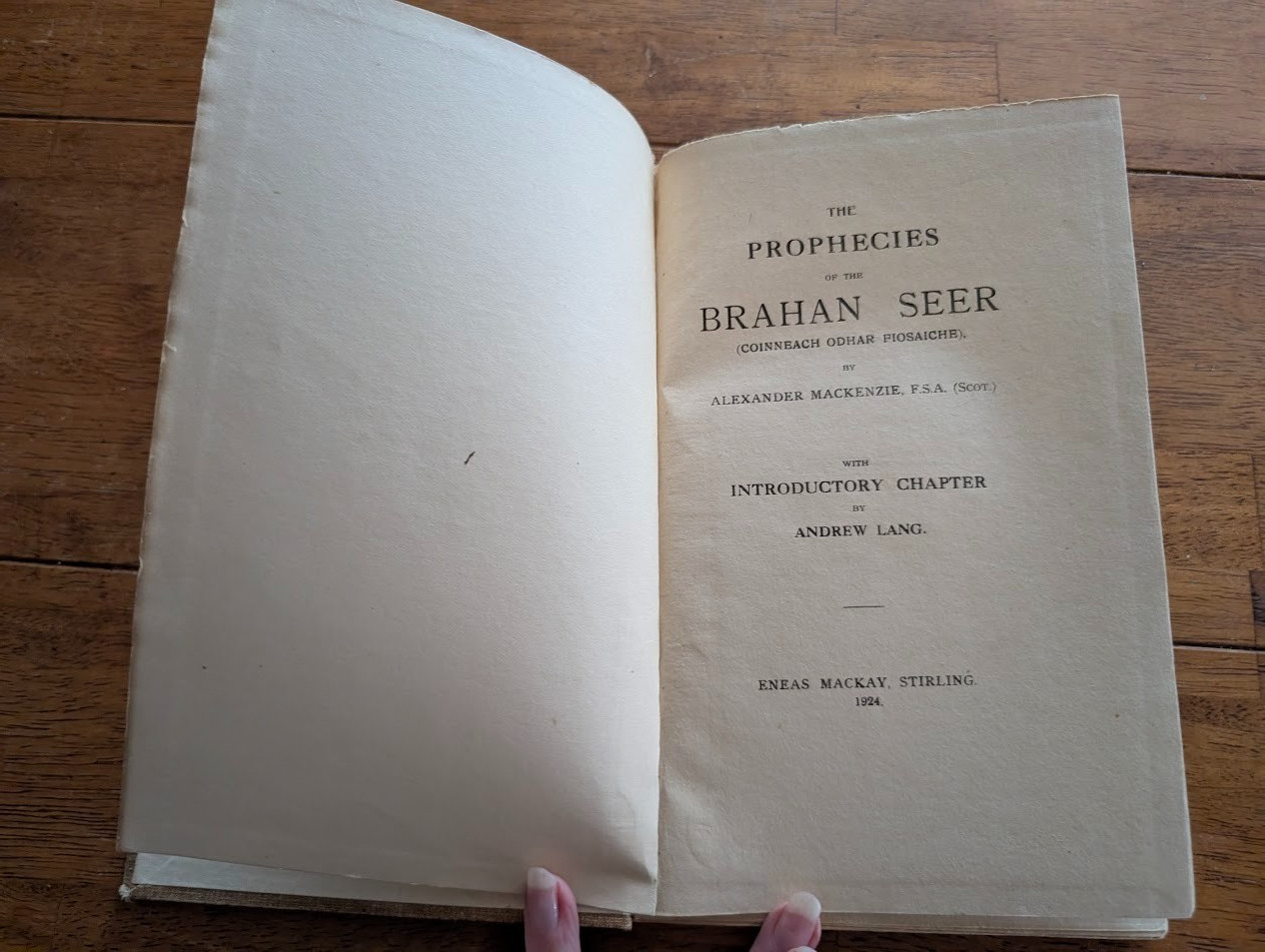1924 book Prophecies of the Brahan Seer Mackenzie Scottish Oracle Occult