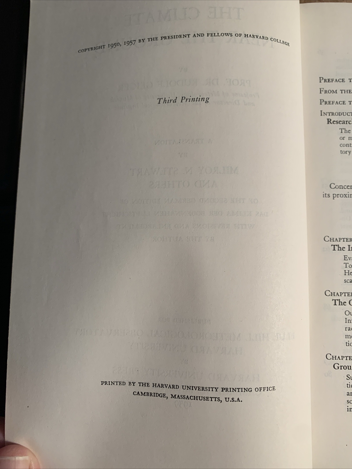 The Climate Near the Ground by Geiger, Rudolf – Vintage 1959 Harvard University