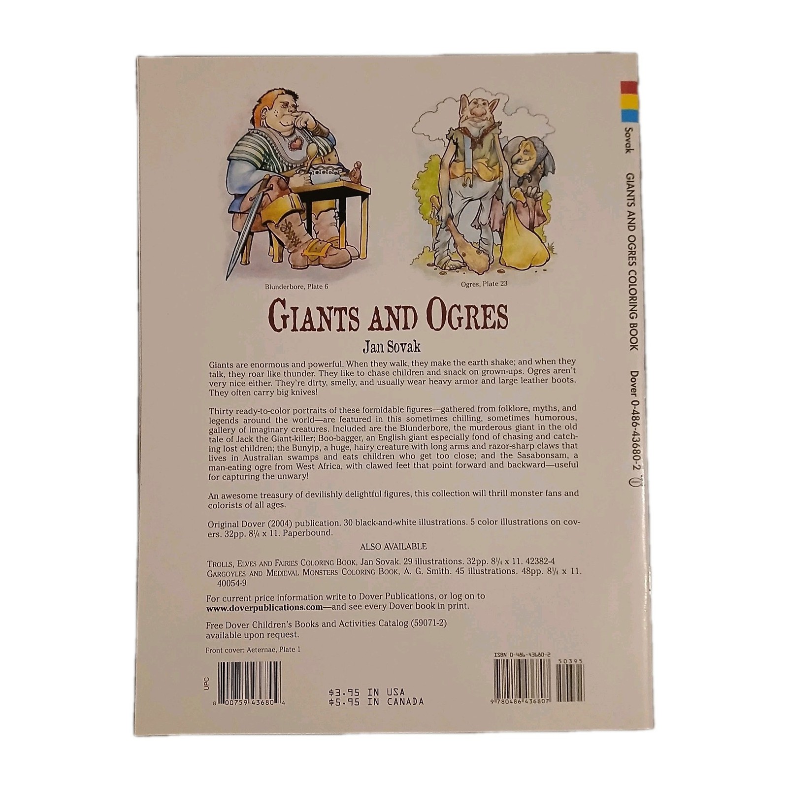 2004 Giants And Ogres Dover Coloring Book Jan Sovak