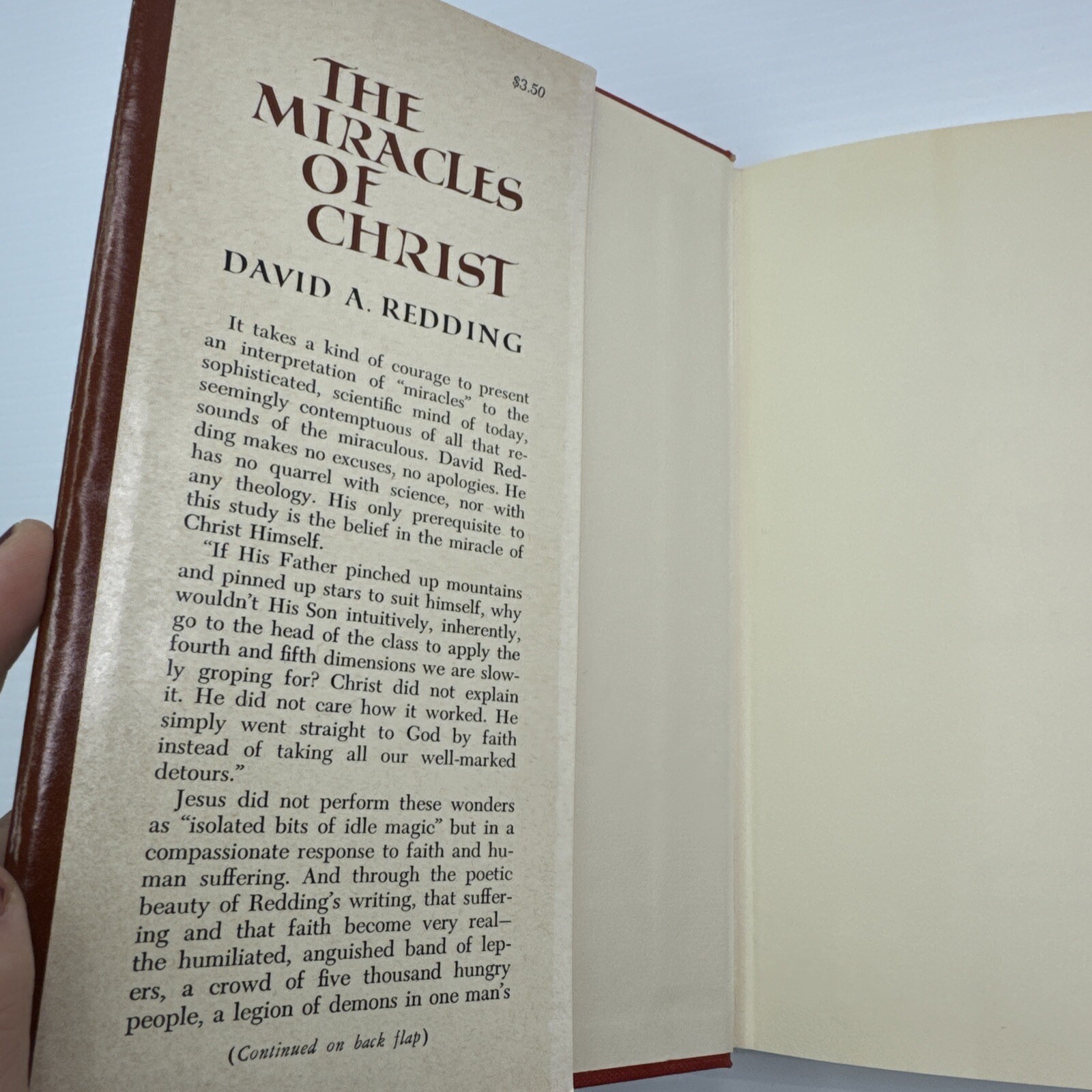 The Miracles of Christ David A. Redding Fleming H. Revell Company 1964 HC