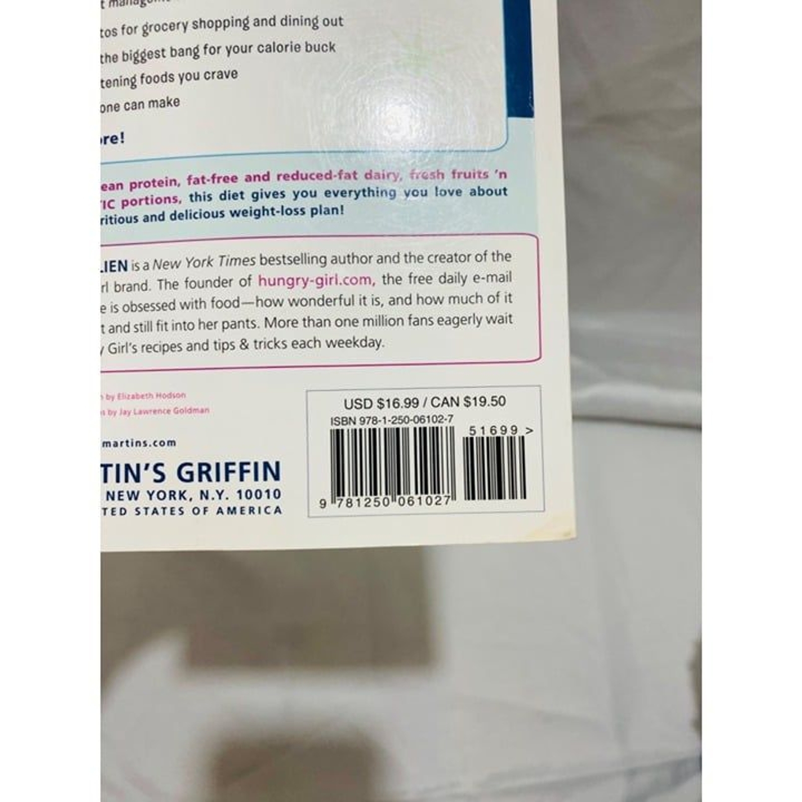 The Hungry Girl Diet Book Lisa Lillien St. Martins Griffin Press Paperback