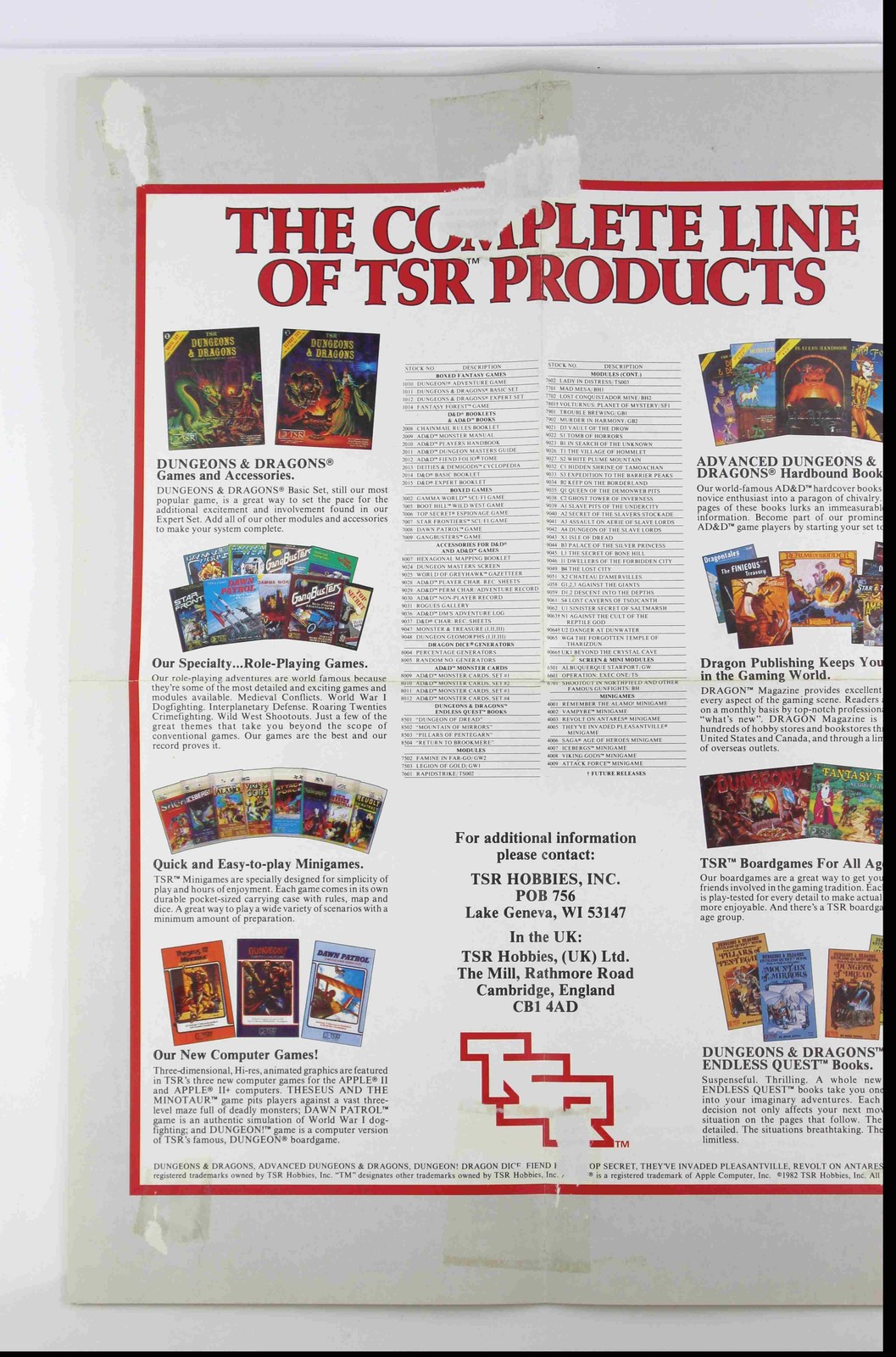 TSR Poster The Adventure is Yours Paladin Staff ORIGINAL