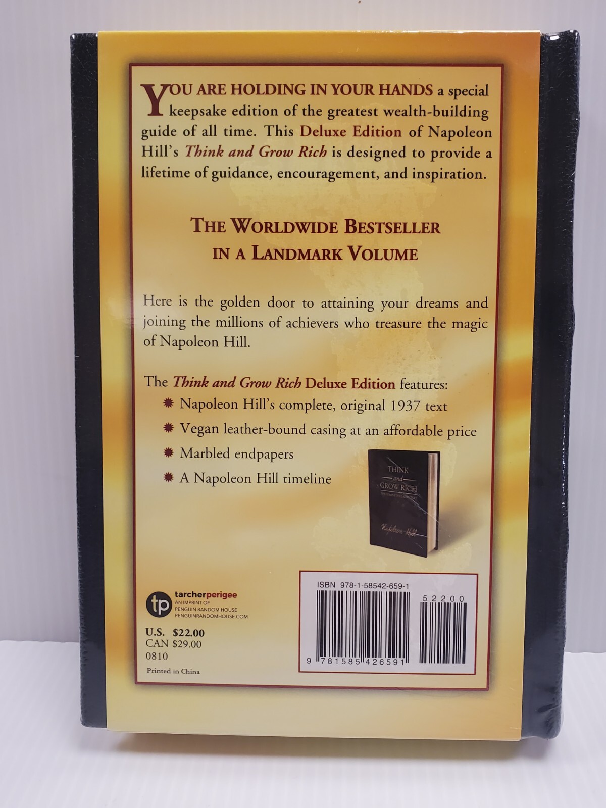 Think and Grow Rich HC Book Deluxe Edition Vegan Leather Napoleon Hill Sealed