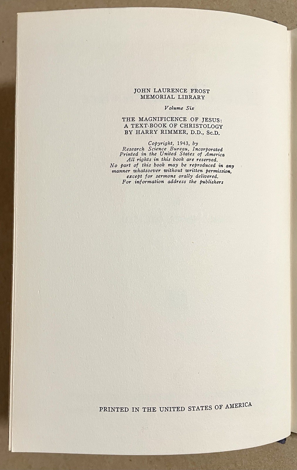 The Magnificence of Jesus, SIGNED, Christology, Harry Rimmer Hardcover 1947 VG!