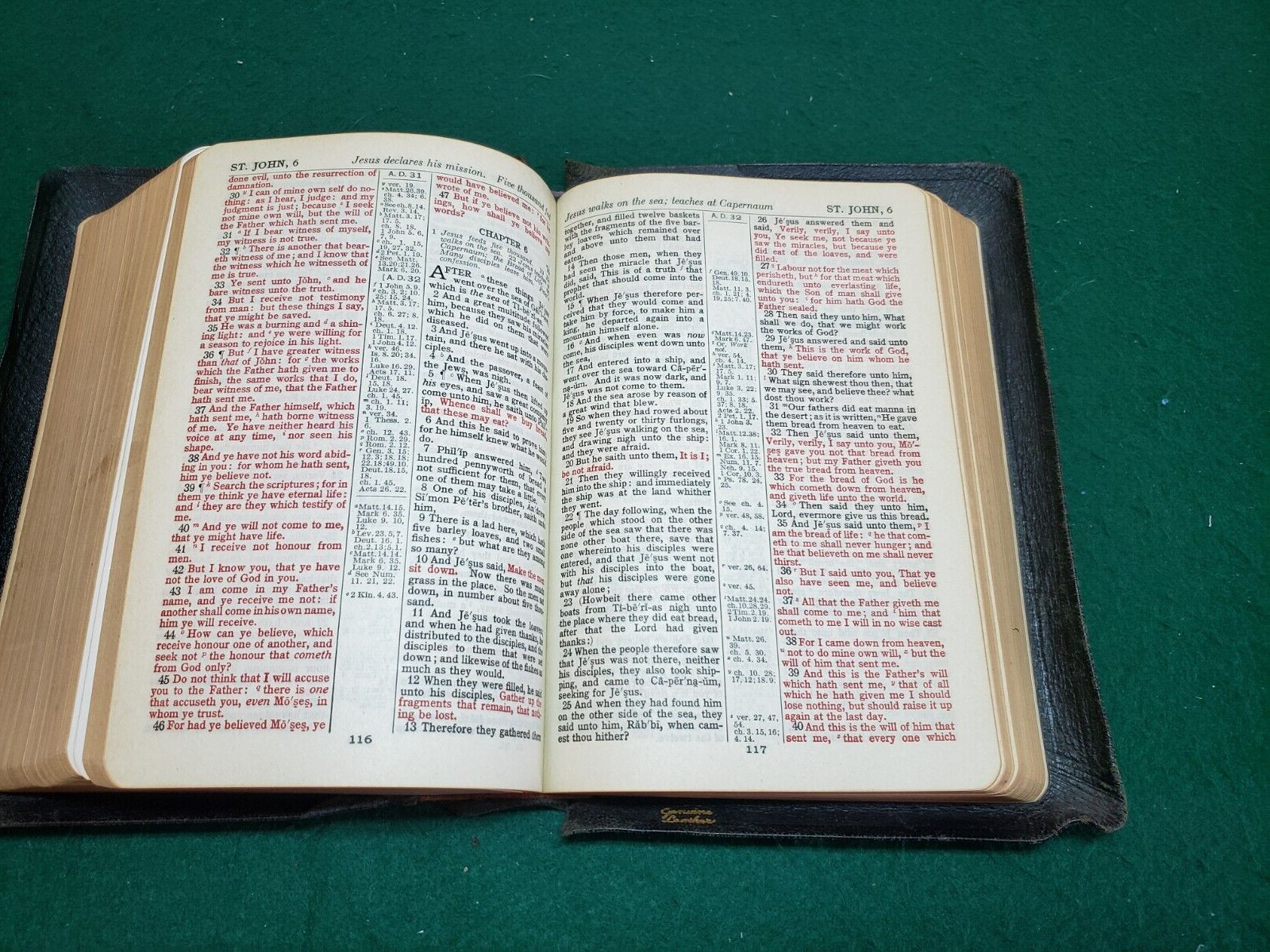 Vintage National Holy Bible Gold Seal Home Edition KJV Black Leatherbound