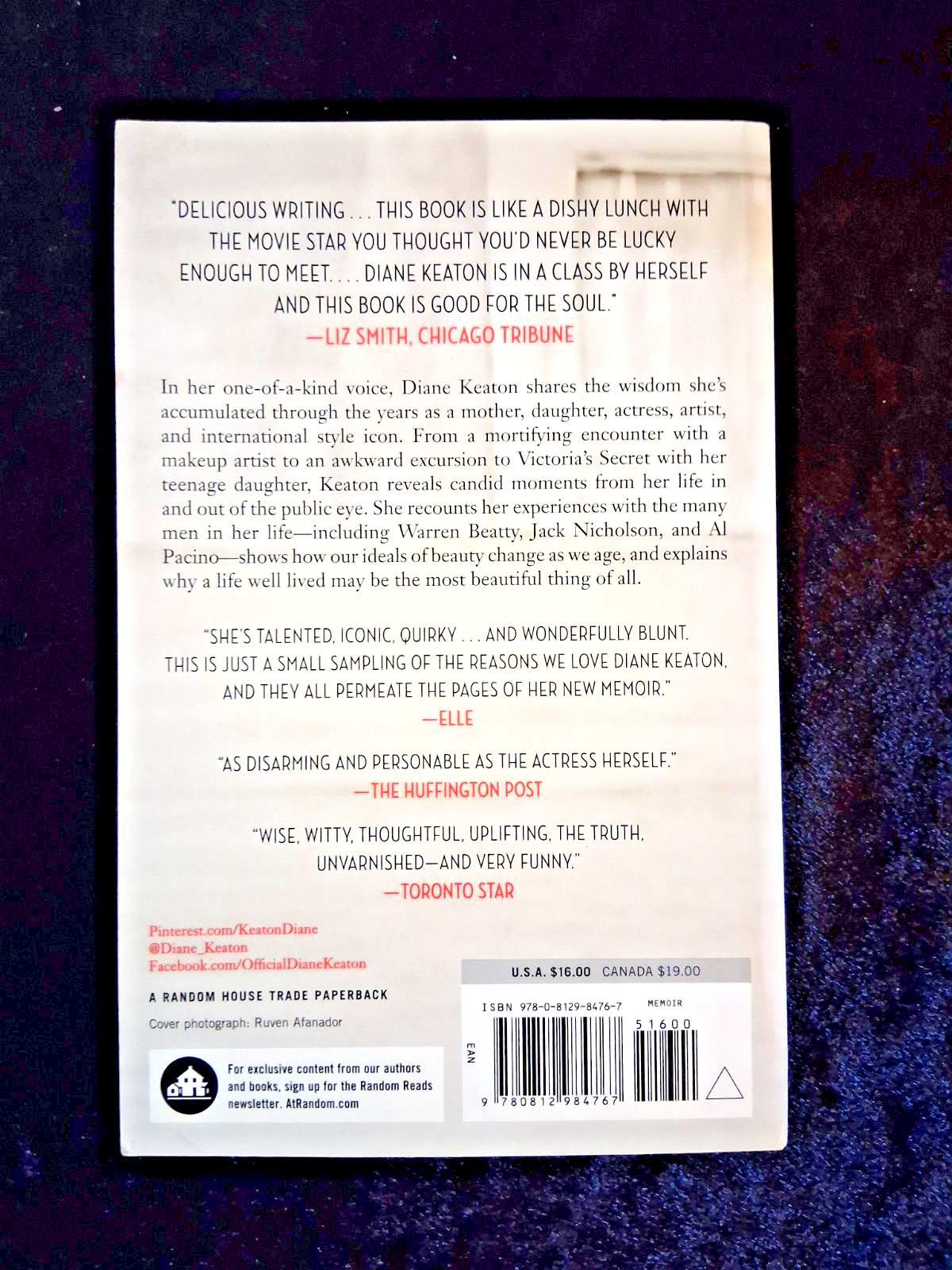 Autographed , Signed copy of Diane Keaton – Let’s Just say it Wasn’t Pretty.
