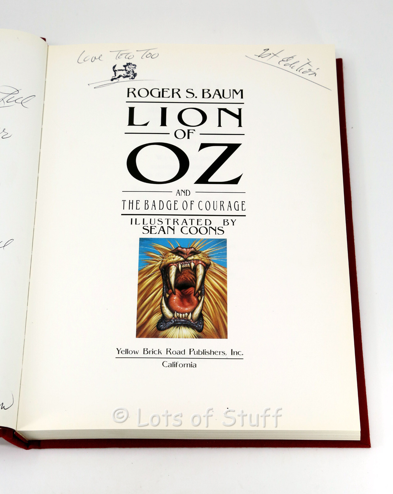 The Lion of Oz and the Badge of Courage Roger S. Baum 1st Edition Signed HC