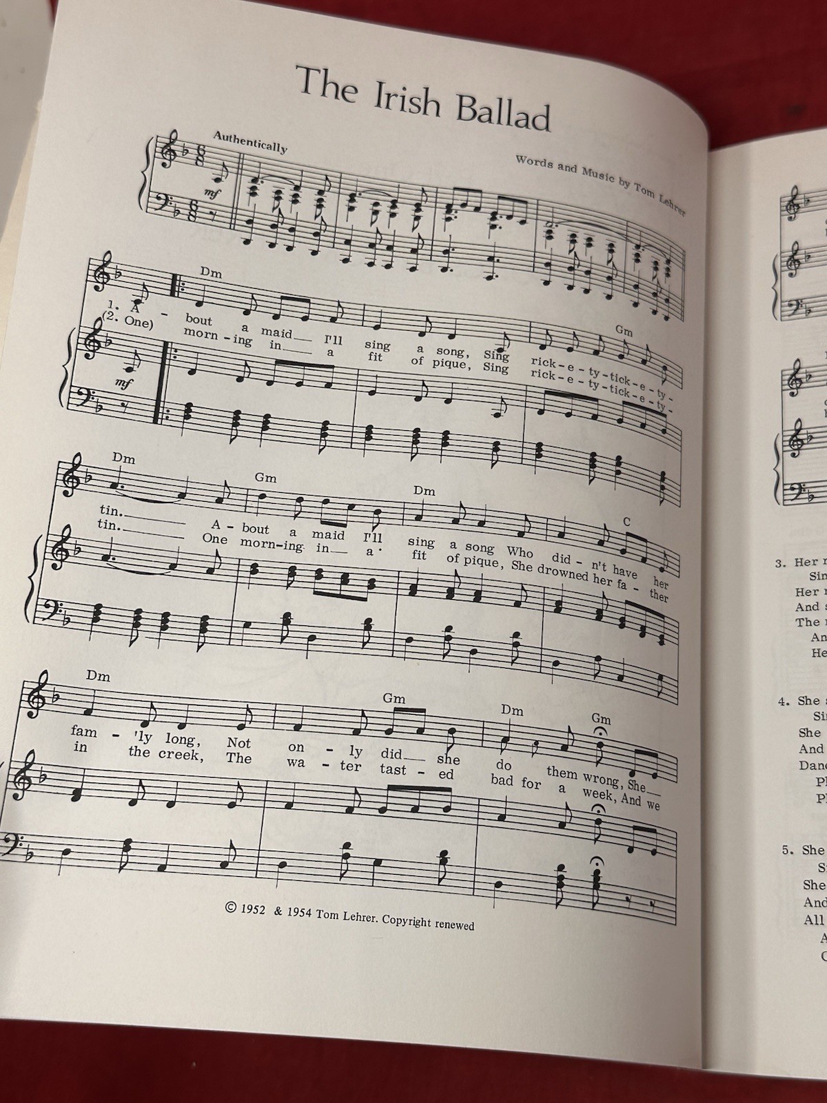 Too Many Songs by Tom Lehrer Sheet Music Song Book Funny 1981 Vintage 159 Pages