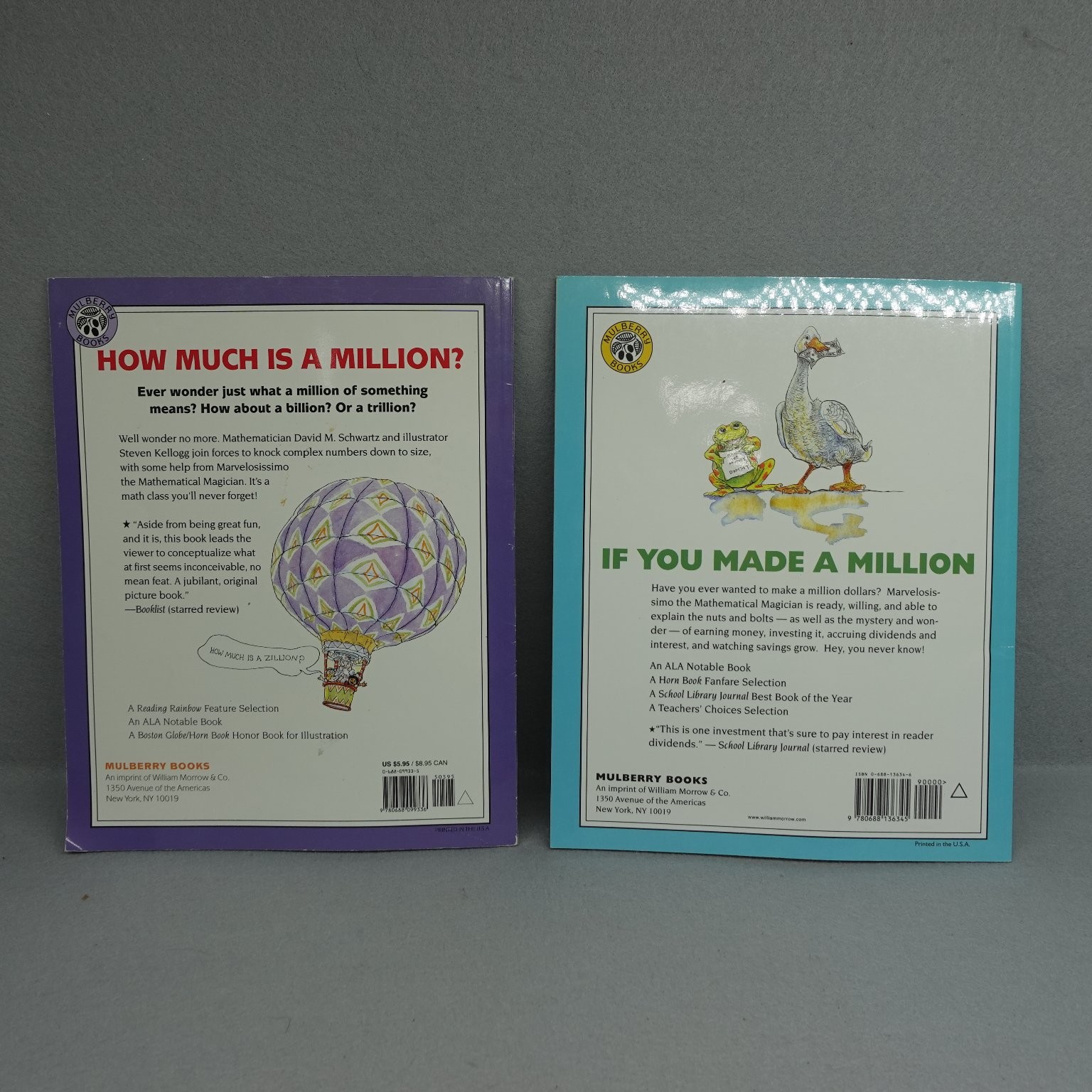 How Much Is a Million & If You Made a Million Schwartz Kellogg 1993 Mulberry