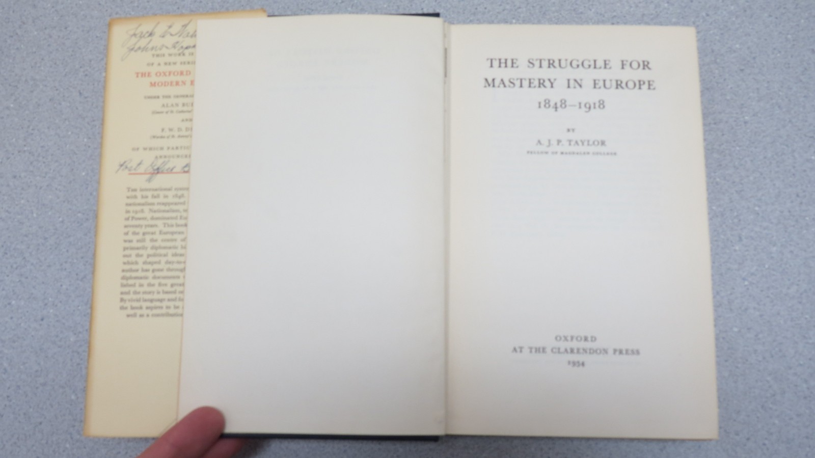 The Struggle for Mastery in Europe 1848-1918 by Taylor – Oxford Press hardcover