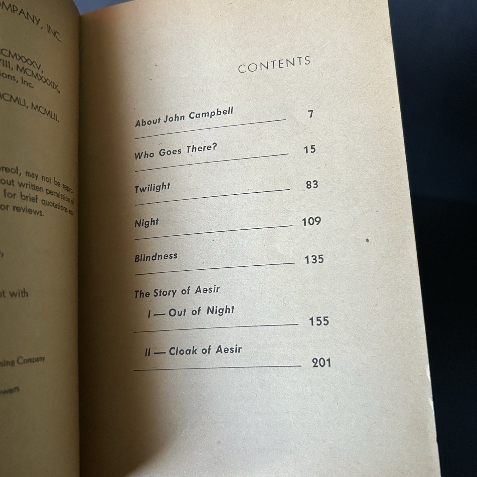 Who Goes There? And Other Stories John W. Campbell 1955 Dell Books ‘THE THING’