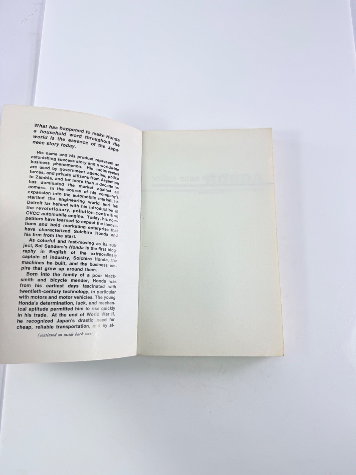 Tuttle Honda The Man and His Machines Sol Sanders Vintage 1977 Paper Book Japan