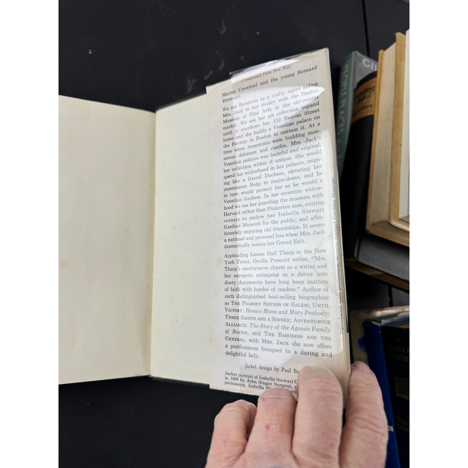 Mrs Jack A Biography of Isabella Stewart Gardner by Louise Hall Tharp HC DJ 1965