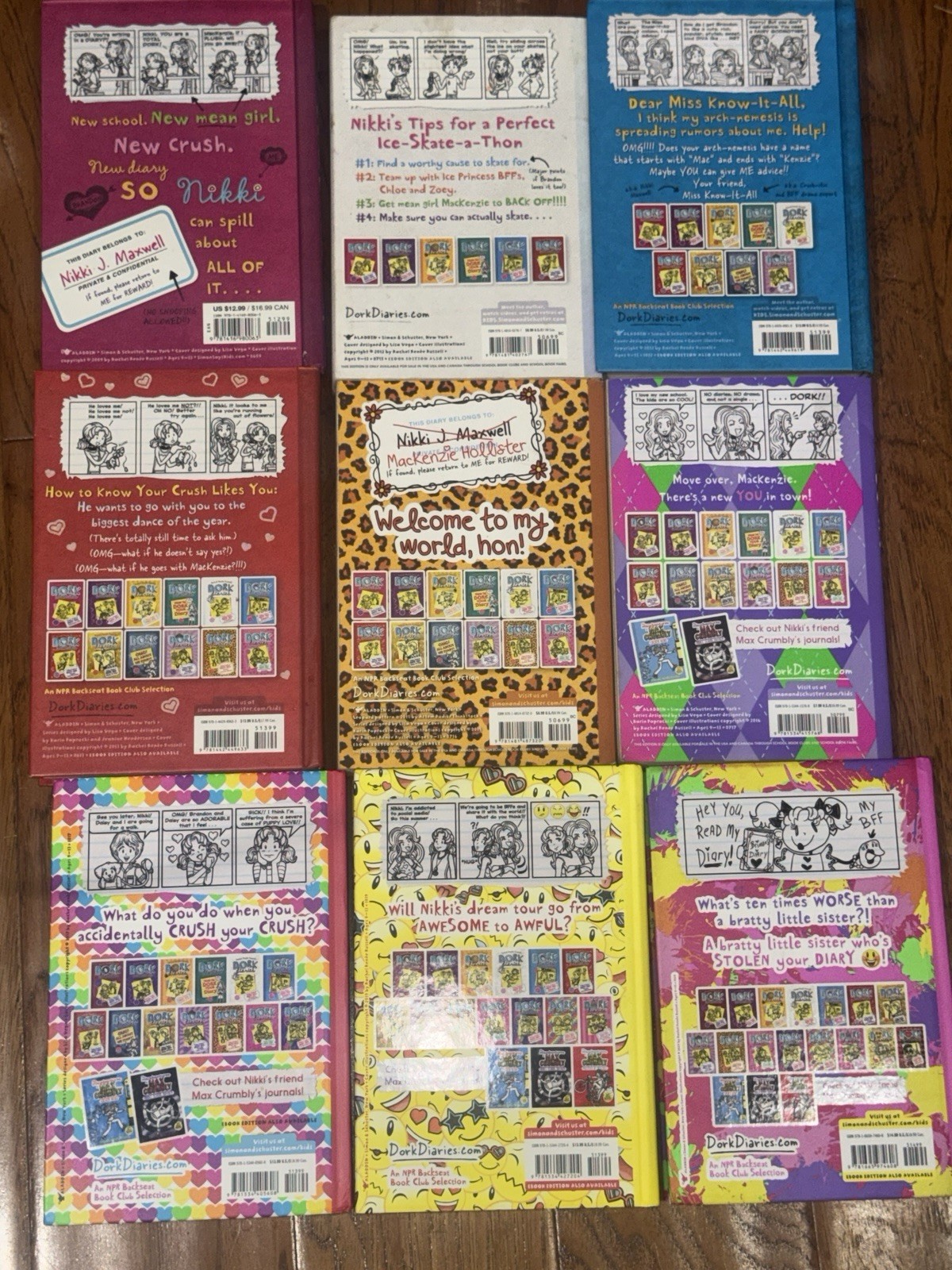 Dork Diaries 9 Book Lot Rachel Renee Russell #1 4 5 6 9 11 12 13 14 HC PB