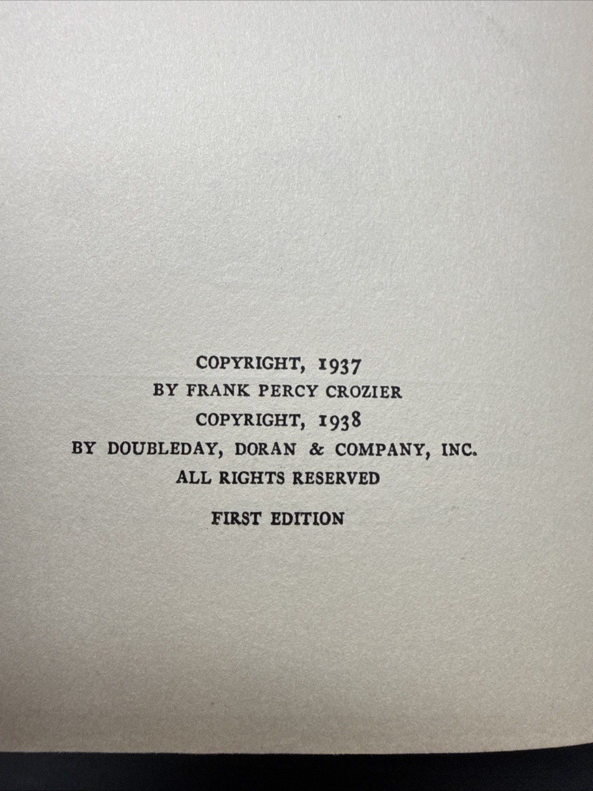 The Men I Killed Brig. General Frank Crozier WWI HC/DJ 1st Ed. 1938