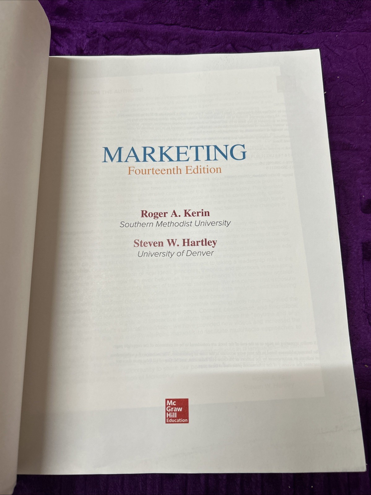 Marketing by Steven William Hartley and Roger A. Kerin (2018, Trade Paperback)