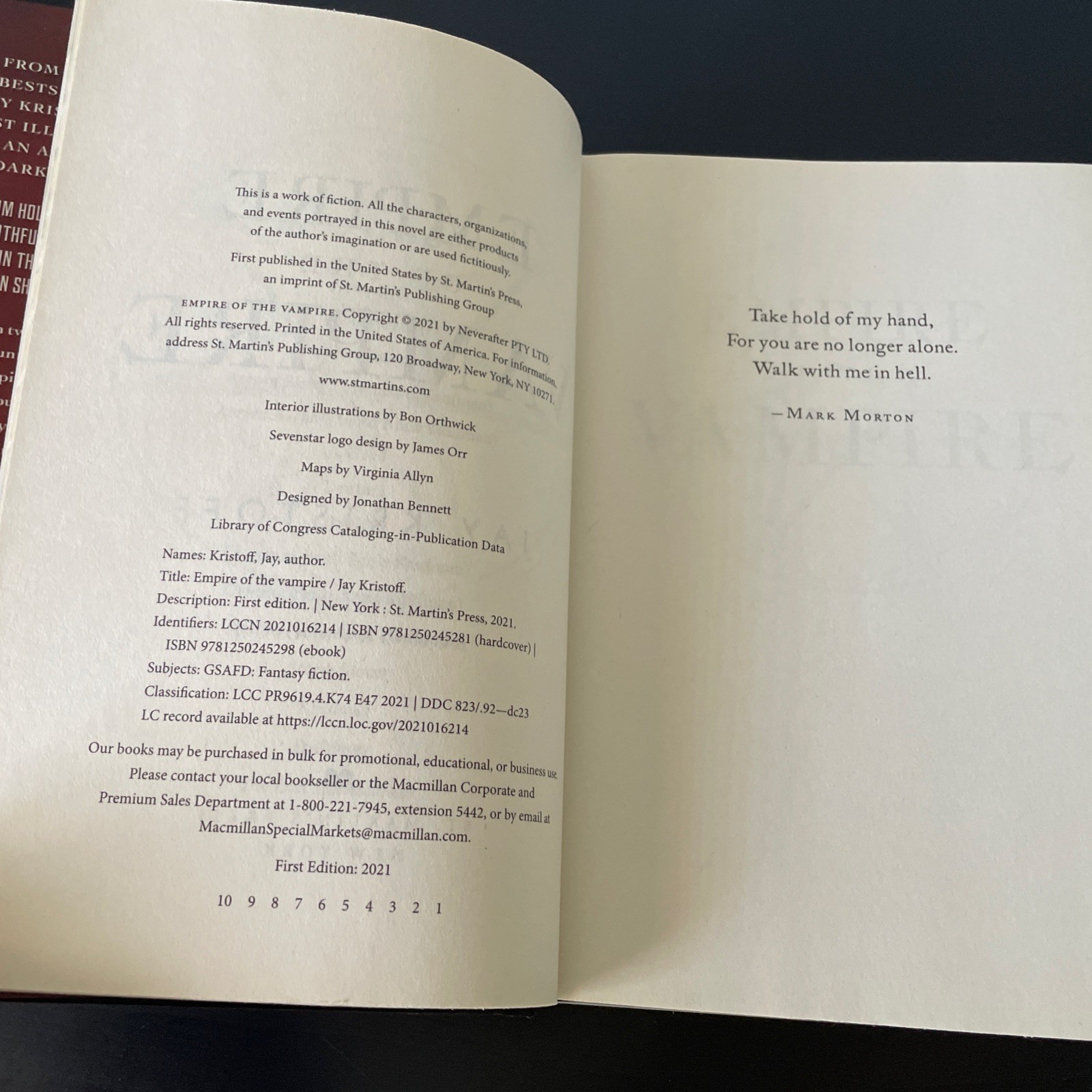 Signed Empire of the Vampire by Jay Kristoff Barnes & Noble Exclusive Edition HC