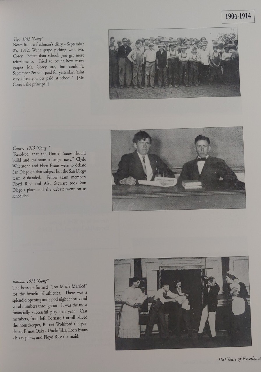 Escondido Union High School History, 100 Years of Excellence