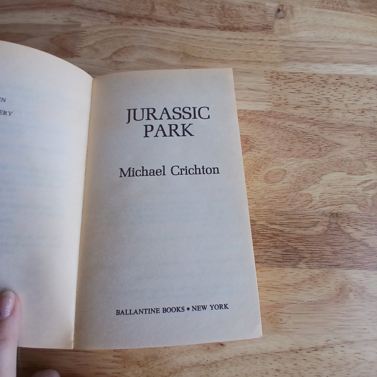 Jurassic Park Michael Crichton 1991 First Ballantine Edition Sci-Fi Thriller PB
